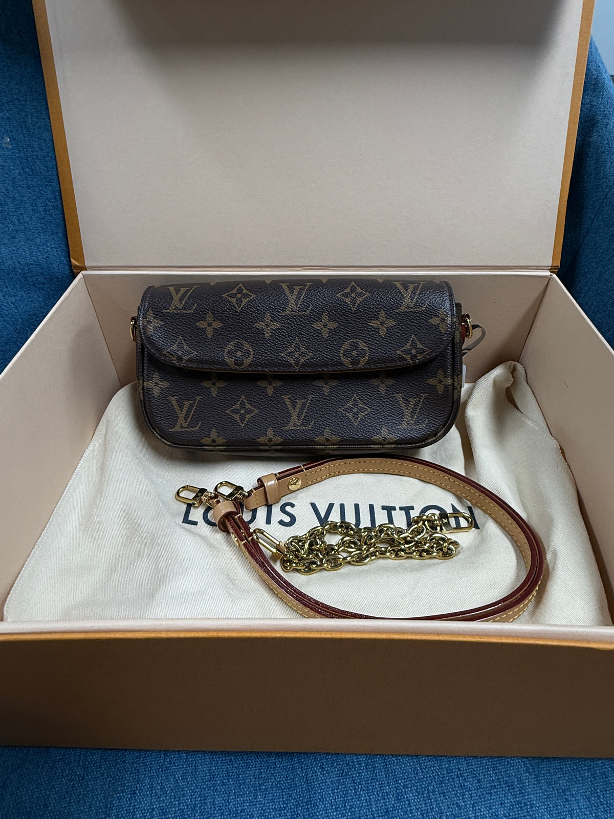 Louis Vuitton Wallet On Chain Ivy Monogram Canvas Gold‑toned