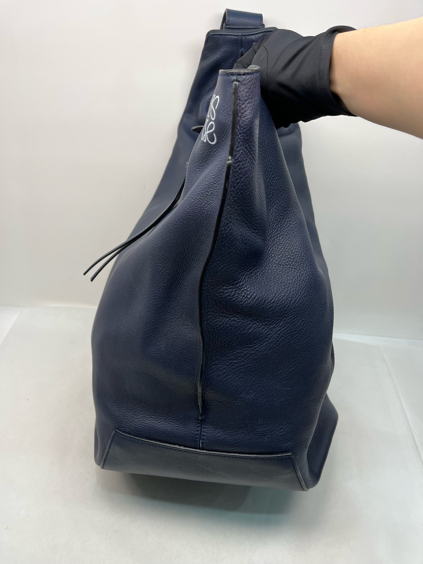 LOEWE Anagram Navy Leather Hobo Bag (2017)