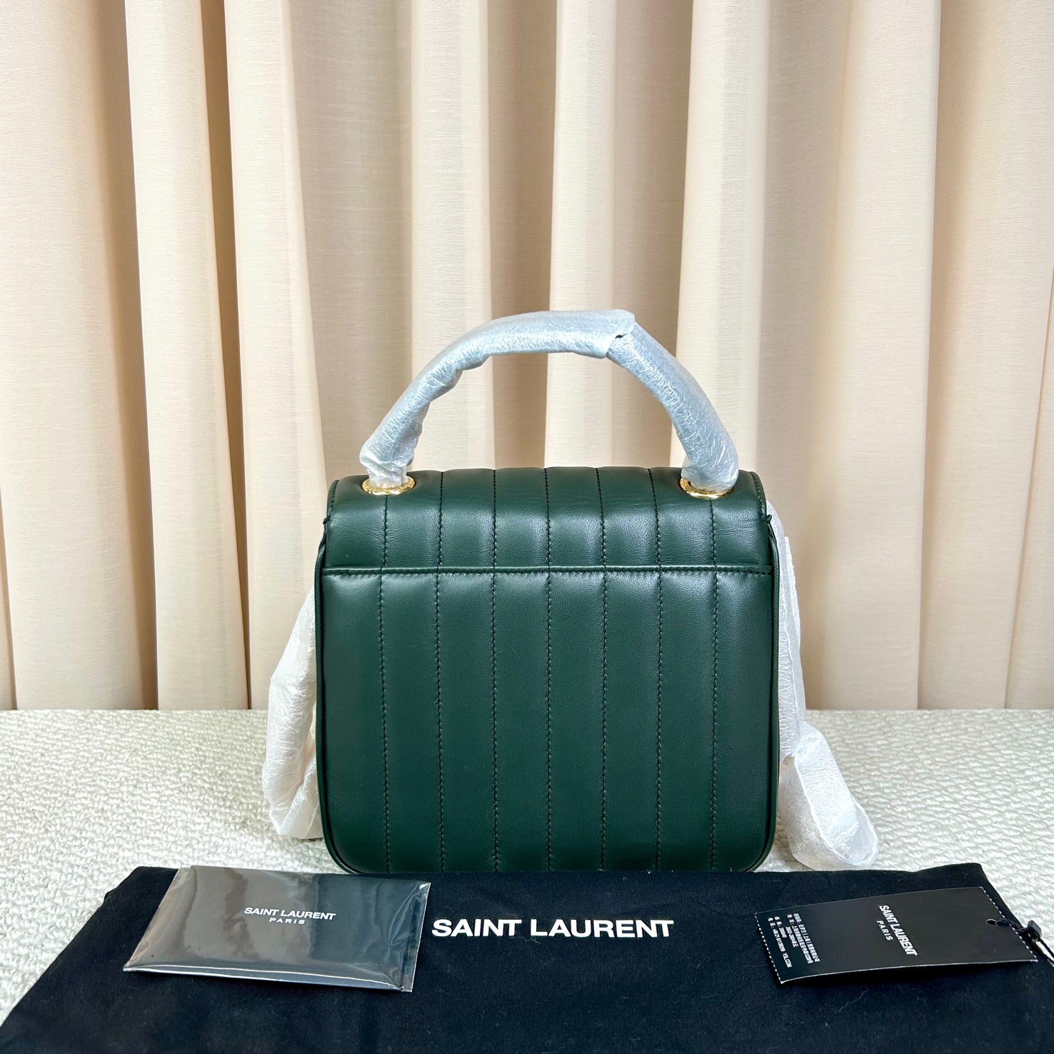 Saint Laurent Vicky Small Dark Green Bag