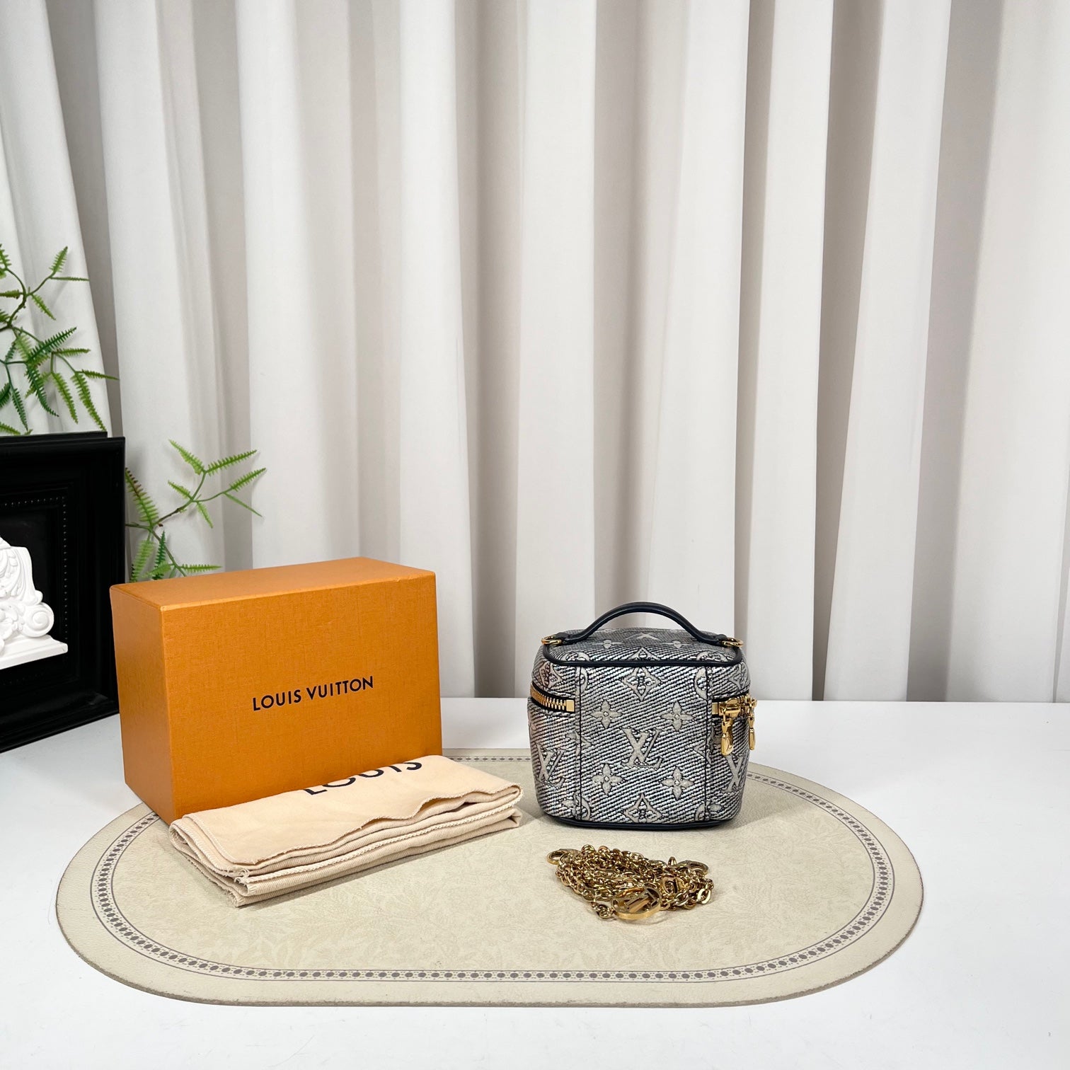 Louis Vuitton LV Micro Vanity Mini Silver Denim