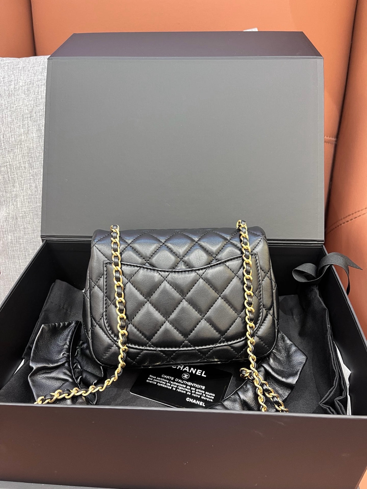 Chanel Square Flap with Ruffled Chain