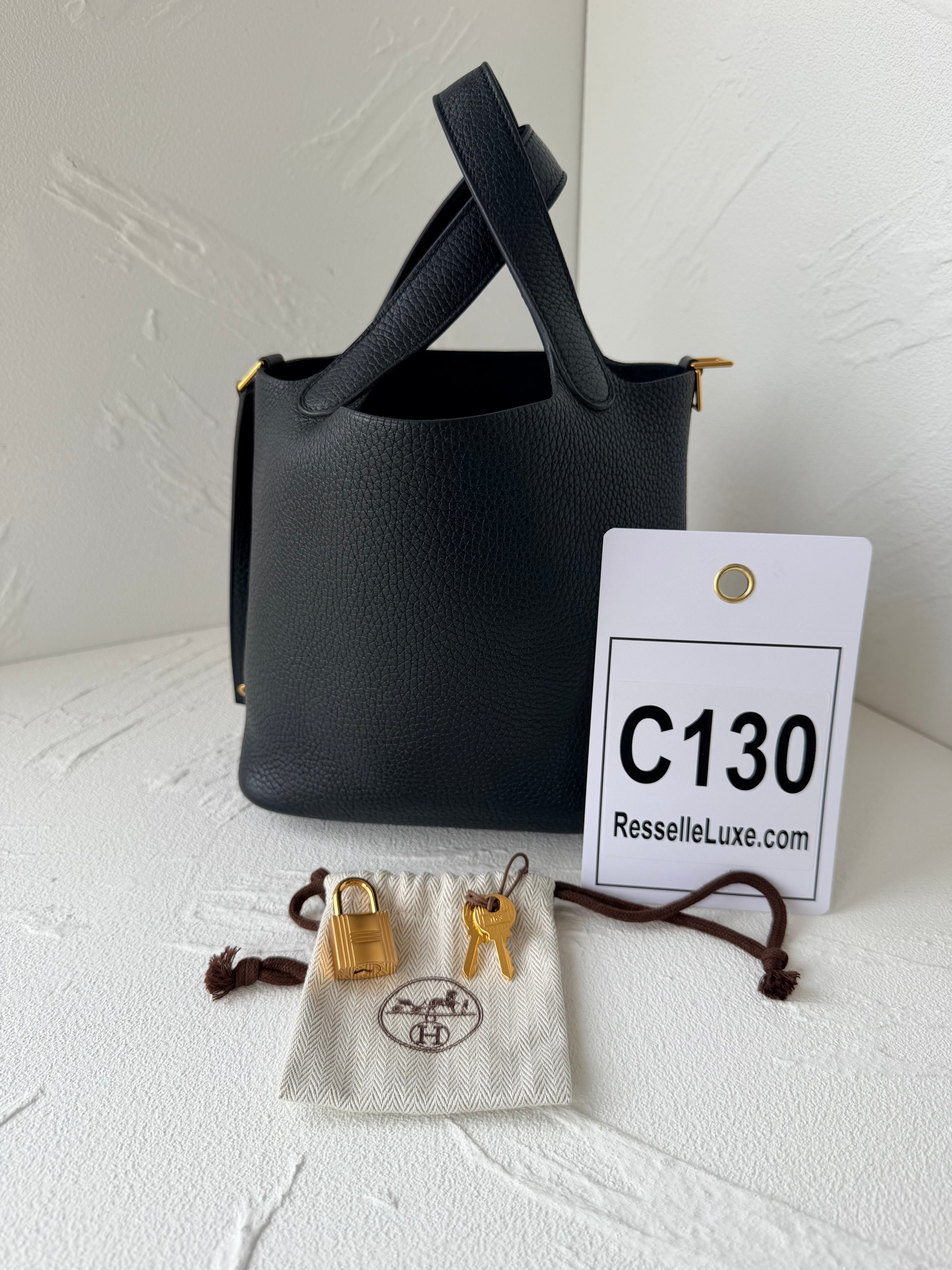 Hermès Picotin Lock 18, Black Taurillon Clemence Leather