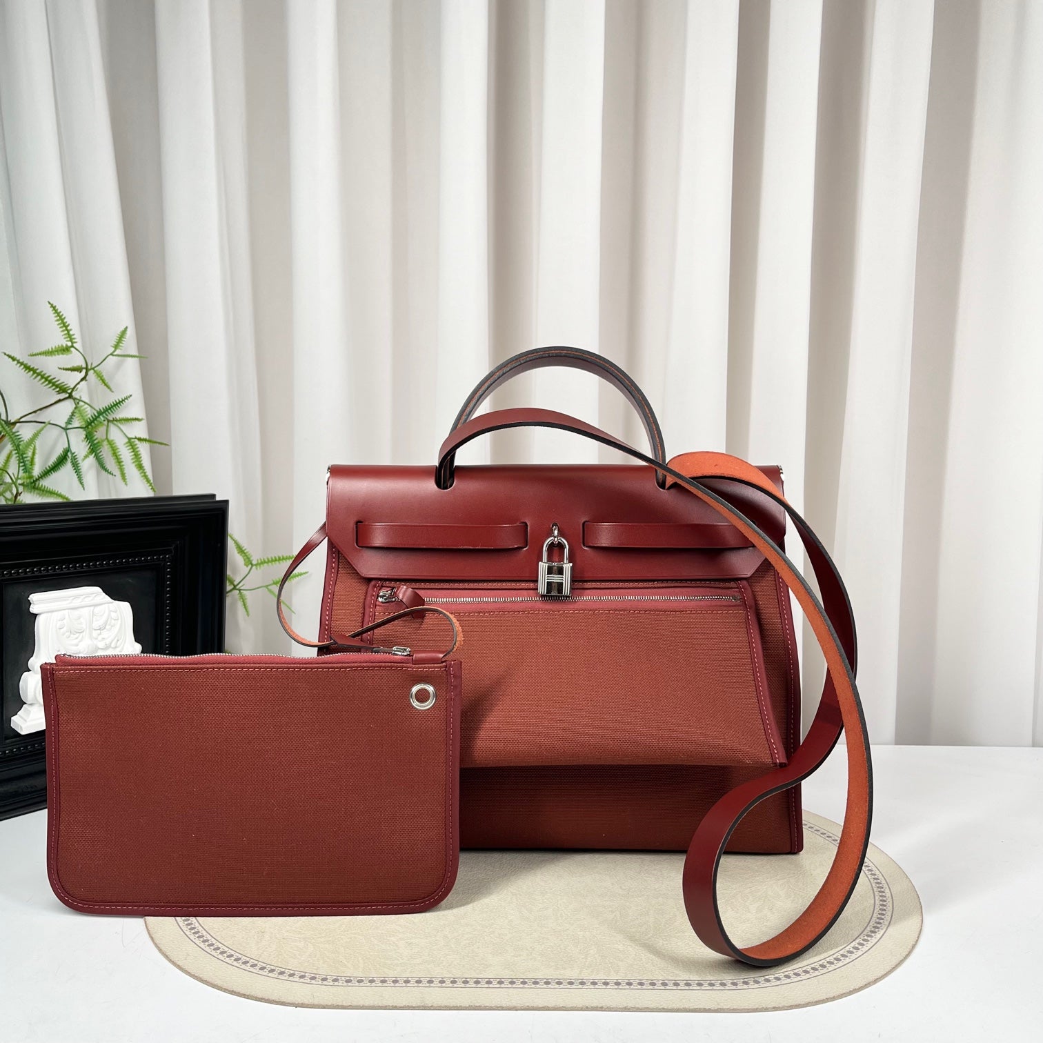 Hermès Herbag 31 Burgundy Bag