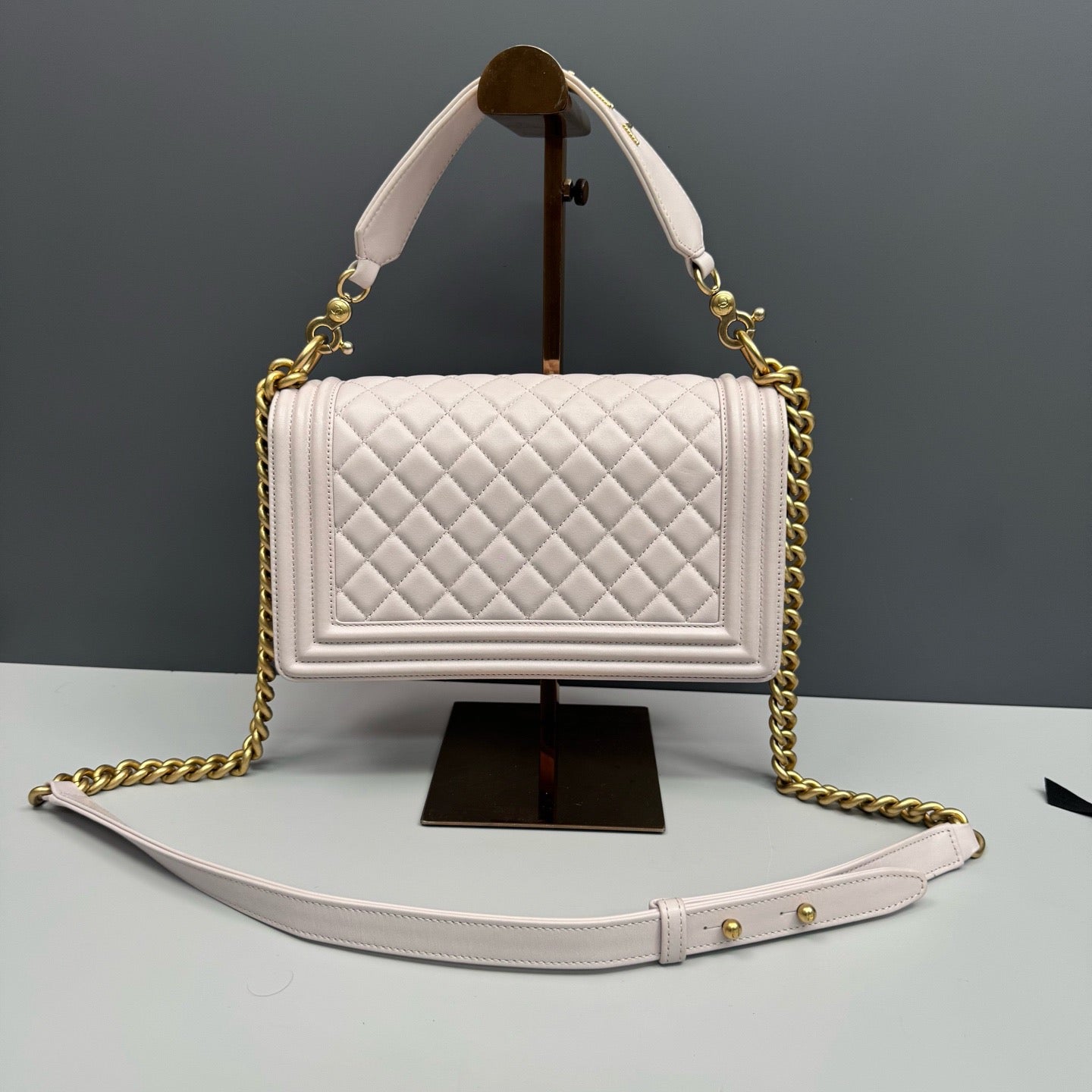 Chanel Le Boy Medium Light Purple Calfskin Gold Hardware