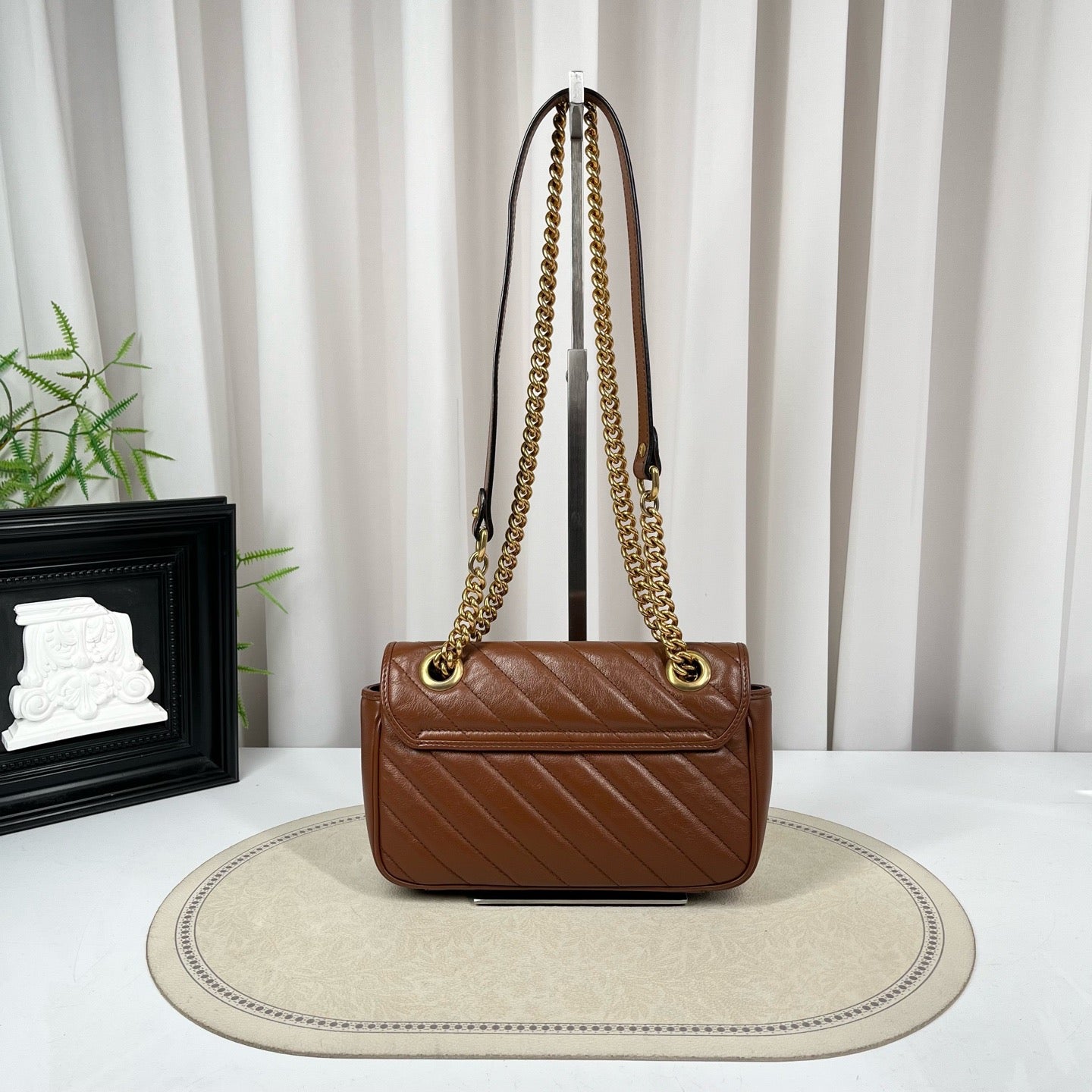 GUCCI Marmont Small Brown Leather Bag
