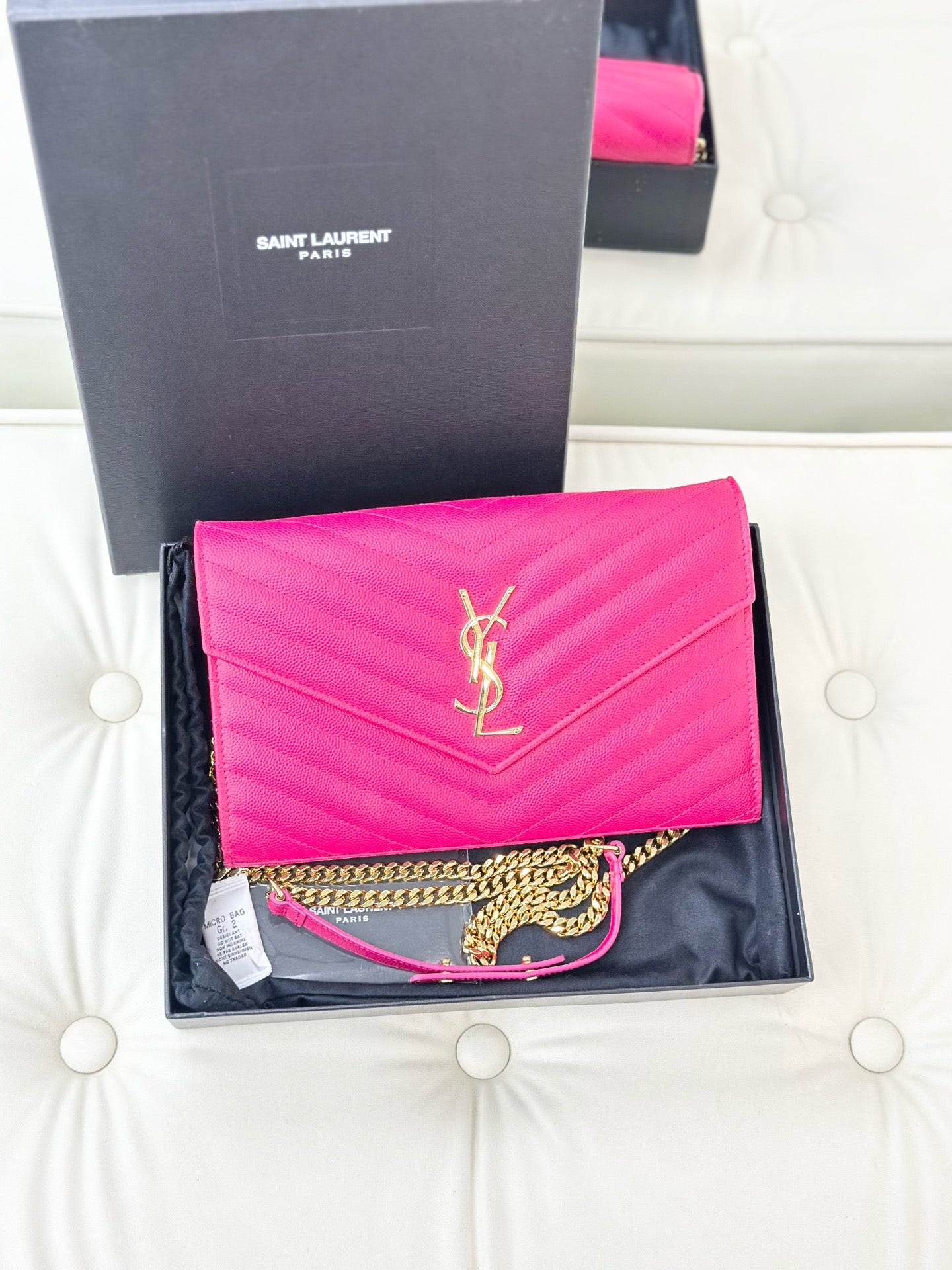YSL Envelope Medium Pink