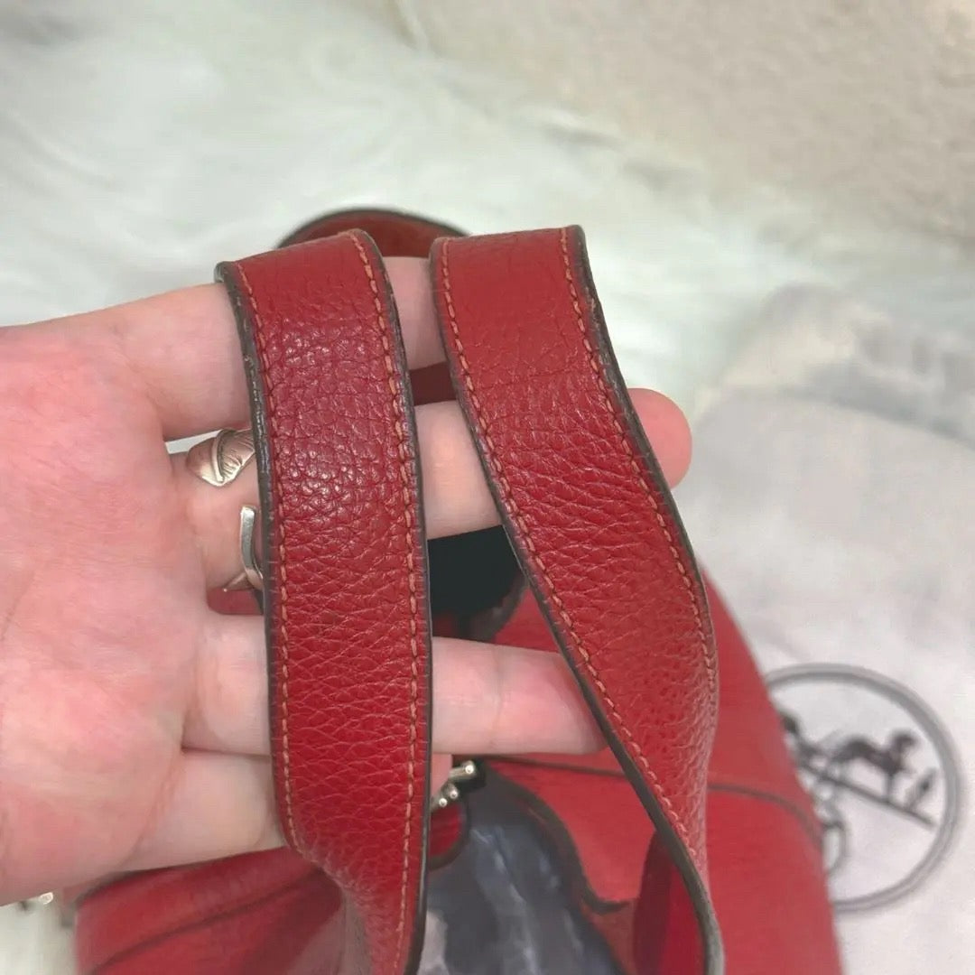 Hermès Picotin 18 Rouge Casaque Clemence Leather Handbag