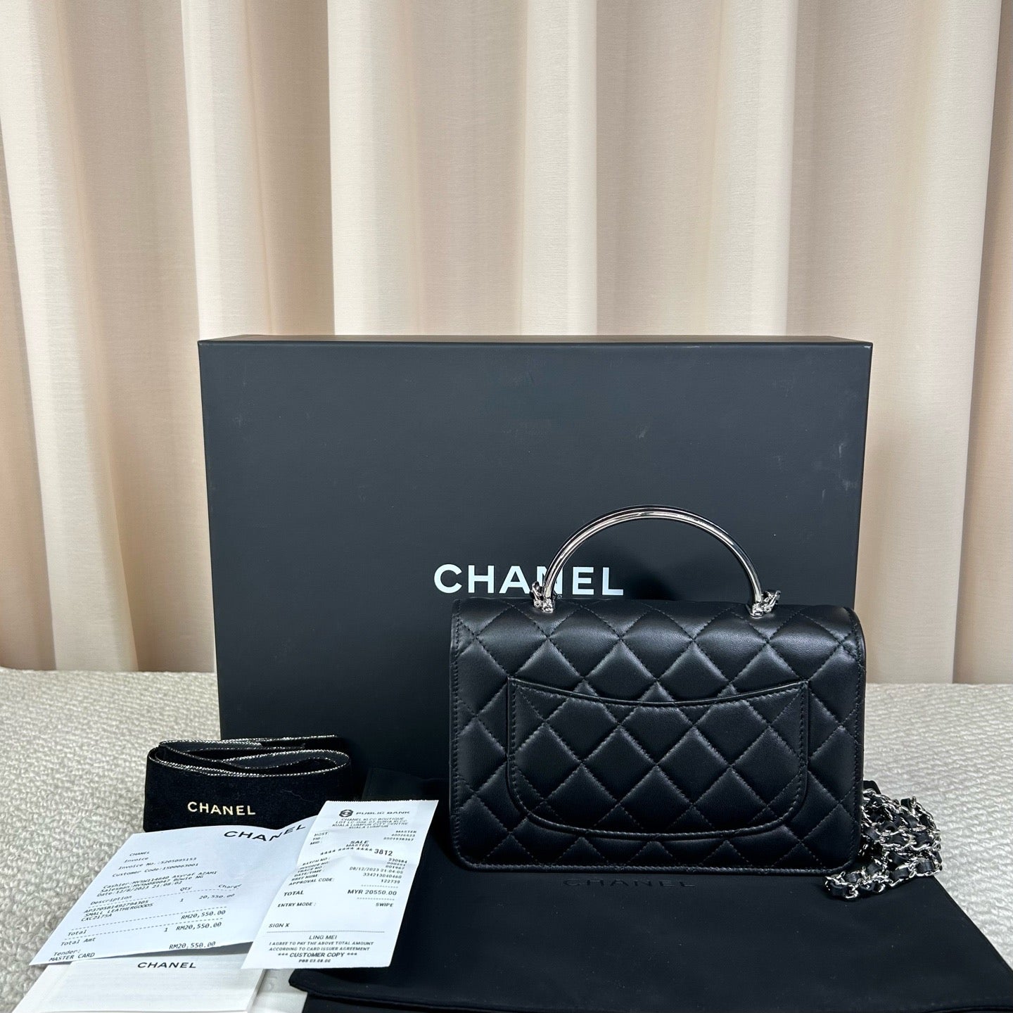 Chanel Black WOC with Enamel Handle Silver Hardware
