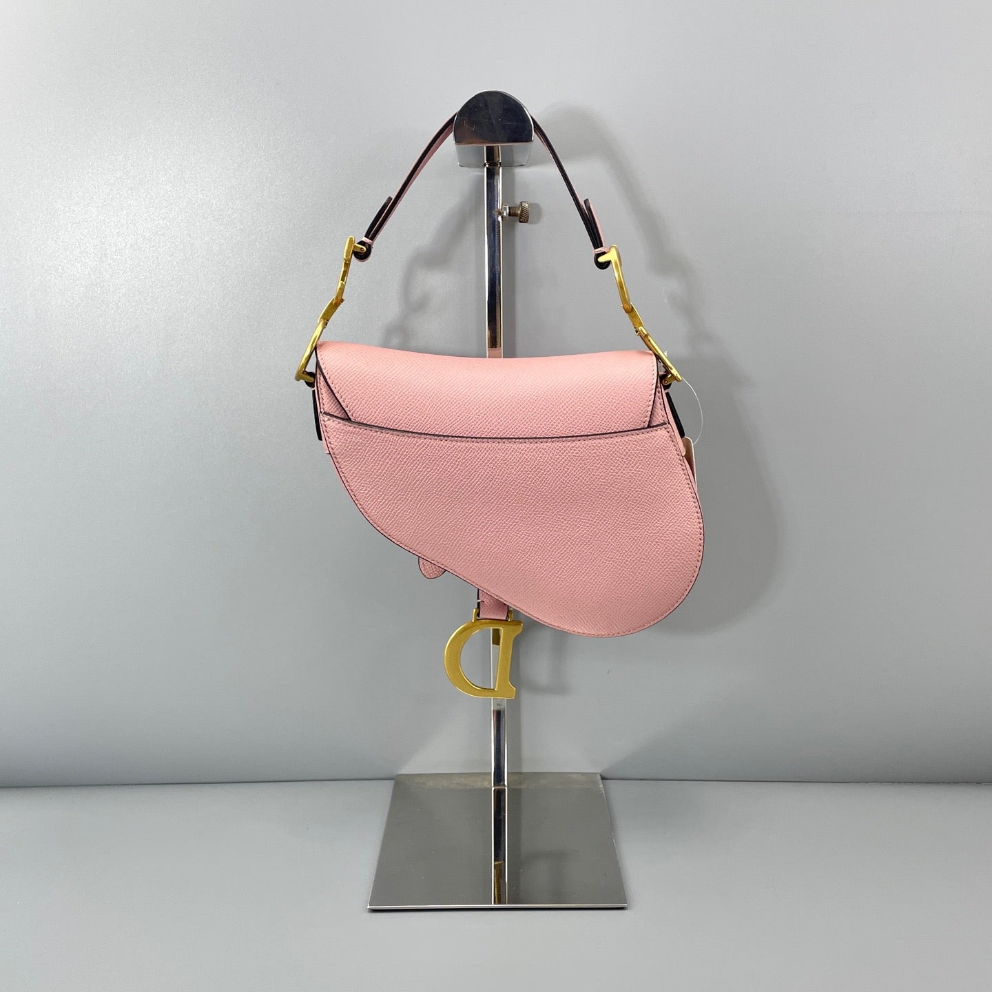 Dior Pink Grained Leather Small Saddle