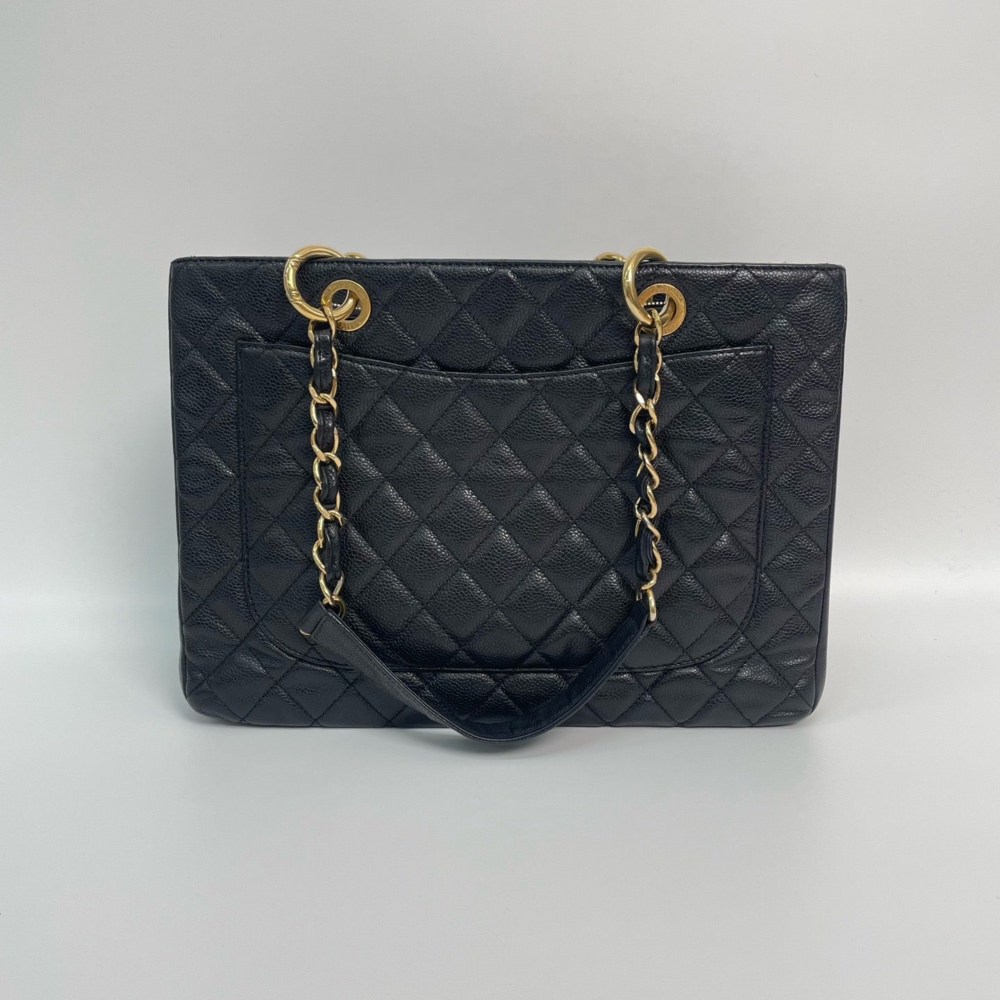 Chanel GST Medium Black Caviar Leather Tote Bag