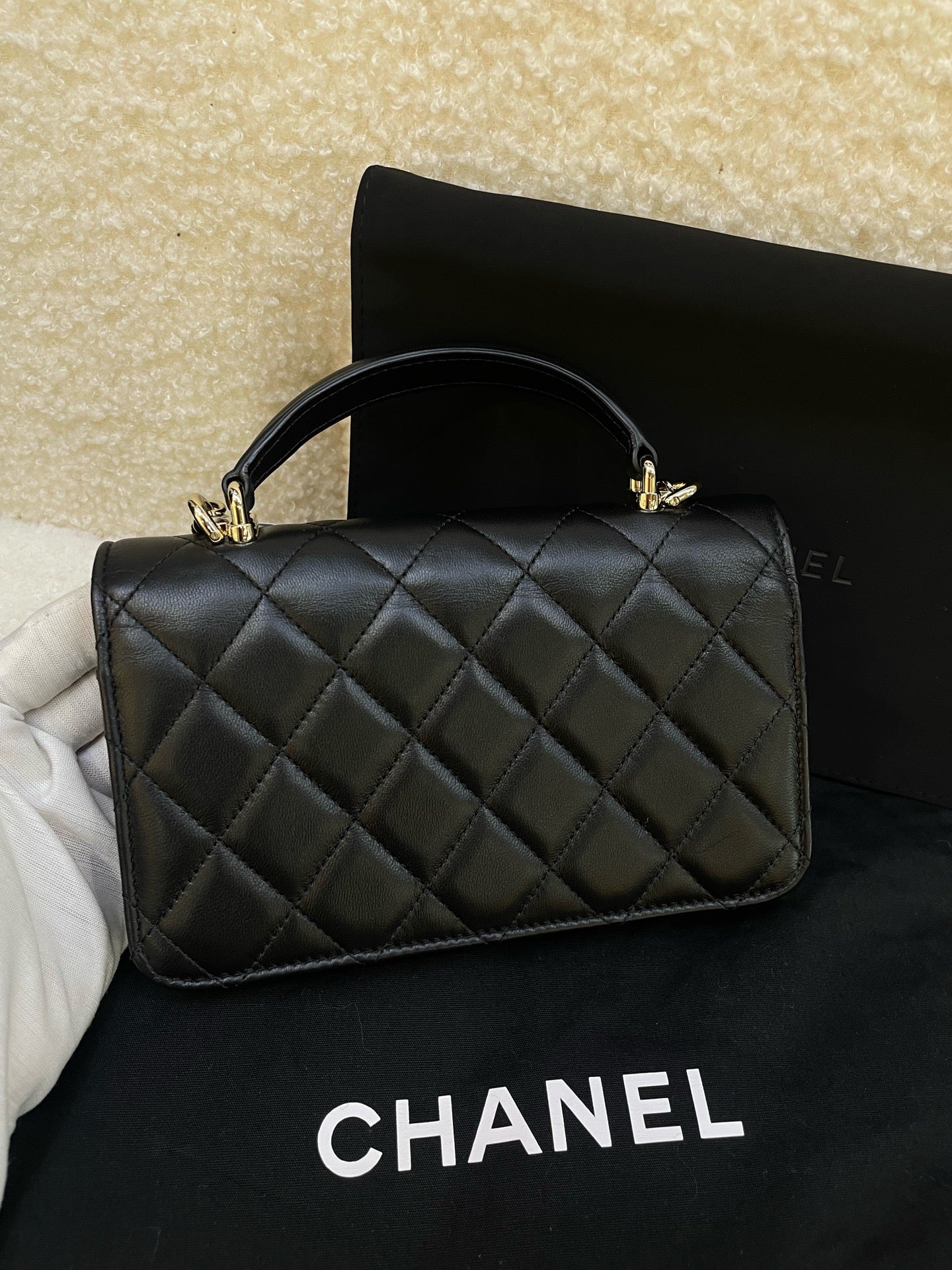 Chanel Mini CF Handle Phone Bag Black