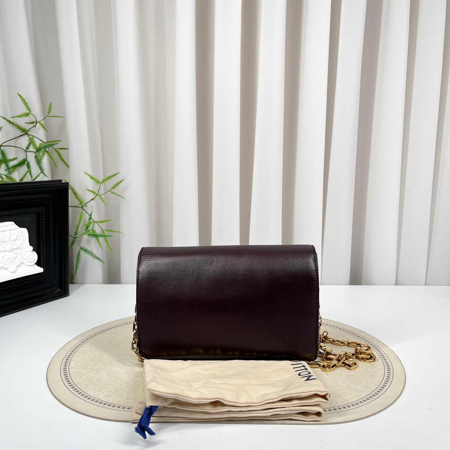 Louis Vuitton Chain Louise Deep Purple Calfskin Bag
