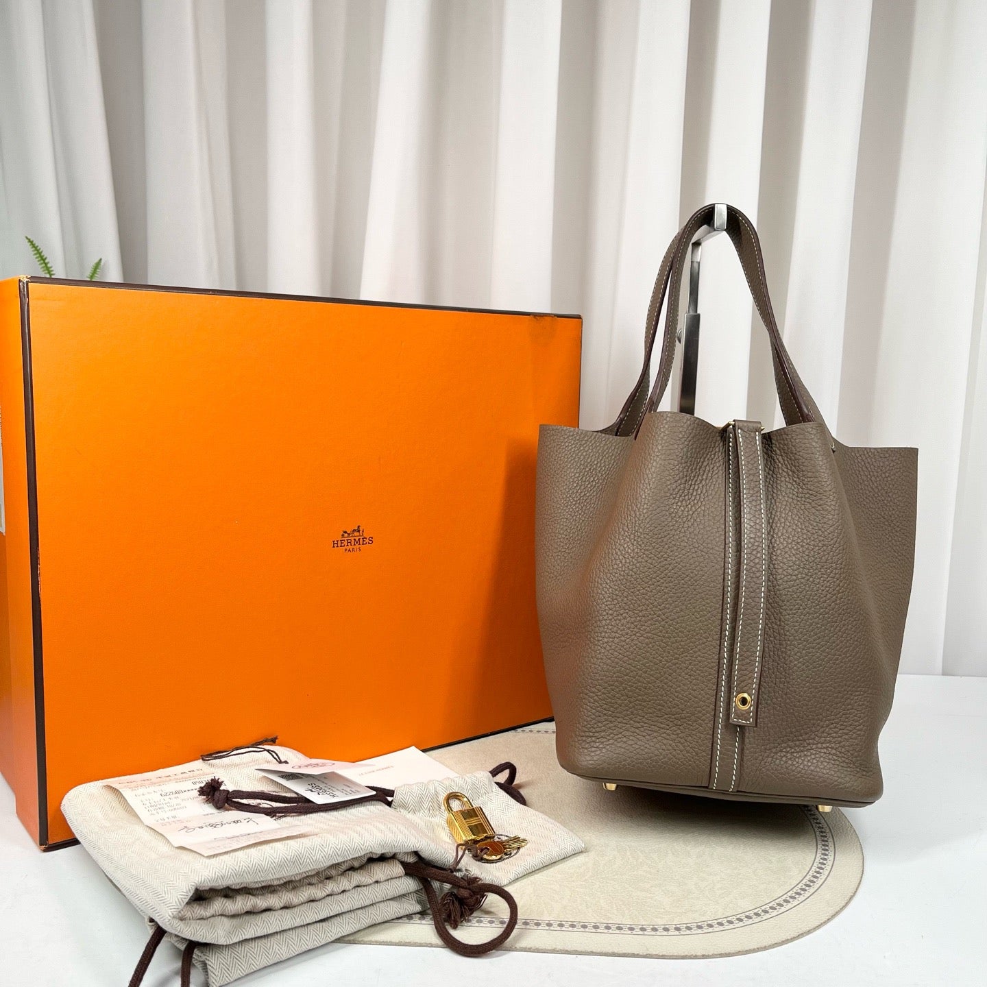 Hermès Picotin Small Etoupe TC Leather Bag