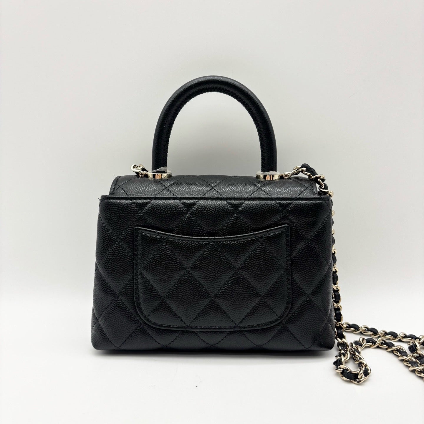 Chanel Coco Handle Nano Black Caviar Leather Handbag