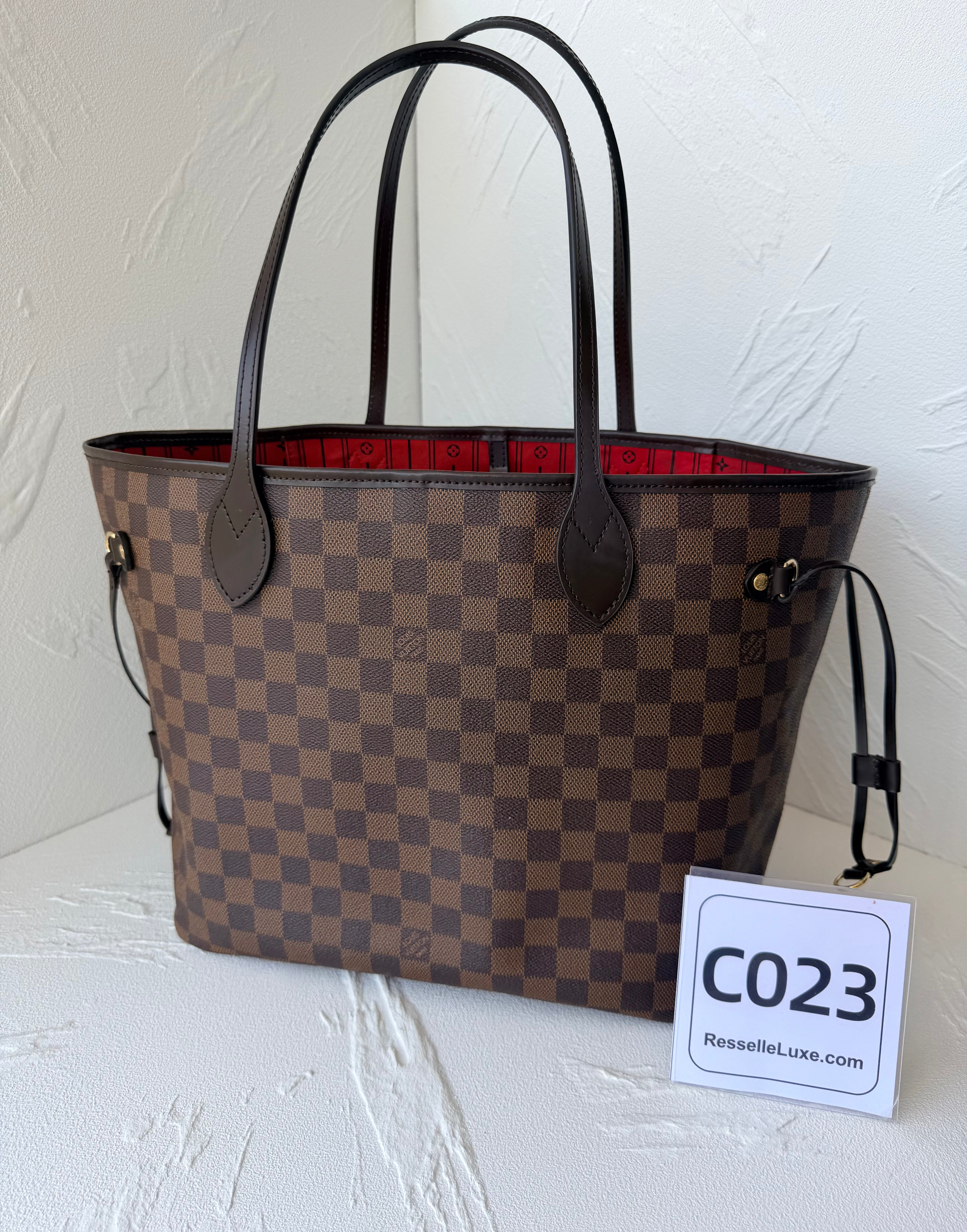Louis Vuitton Neverfull MM Damier Ebene Canvas Tote Bag