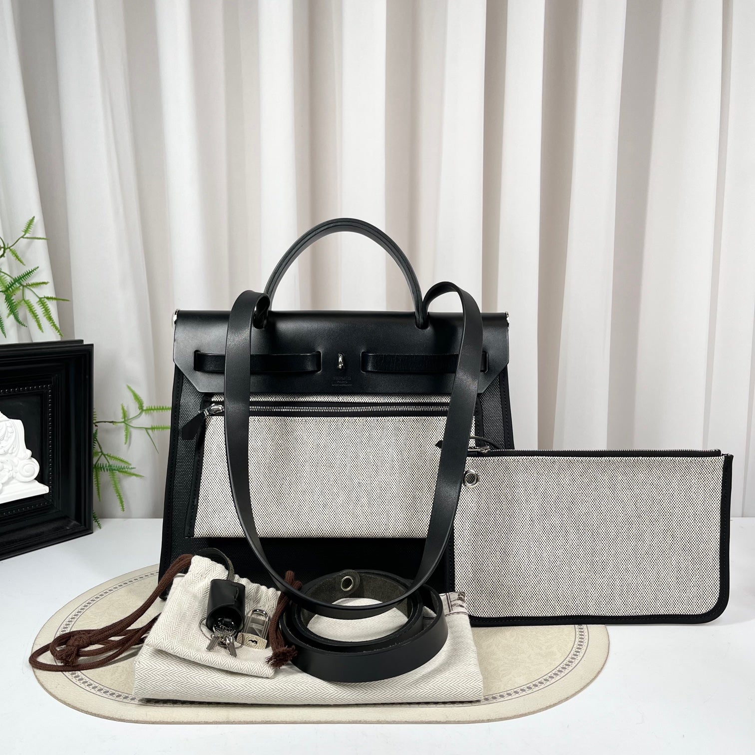 Hermes Herbag 31 Black Silver