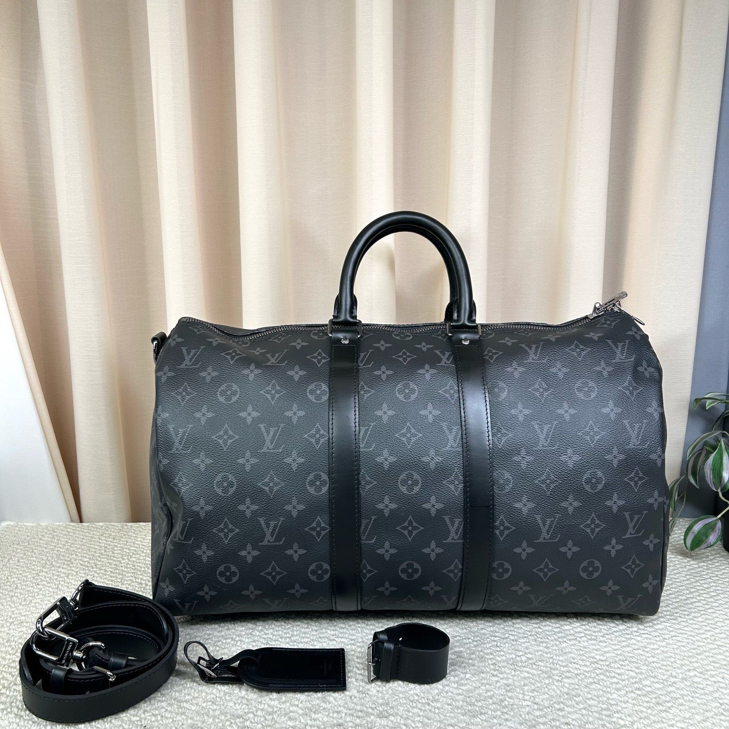 Louis Vuitton Keepall 45 Monogram Eclipse Travel Bag