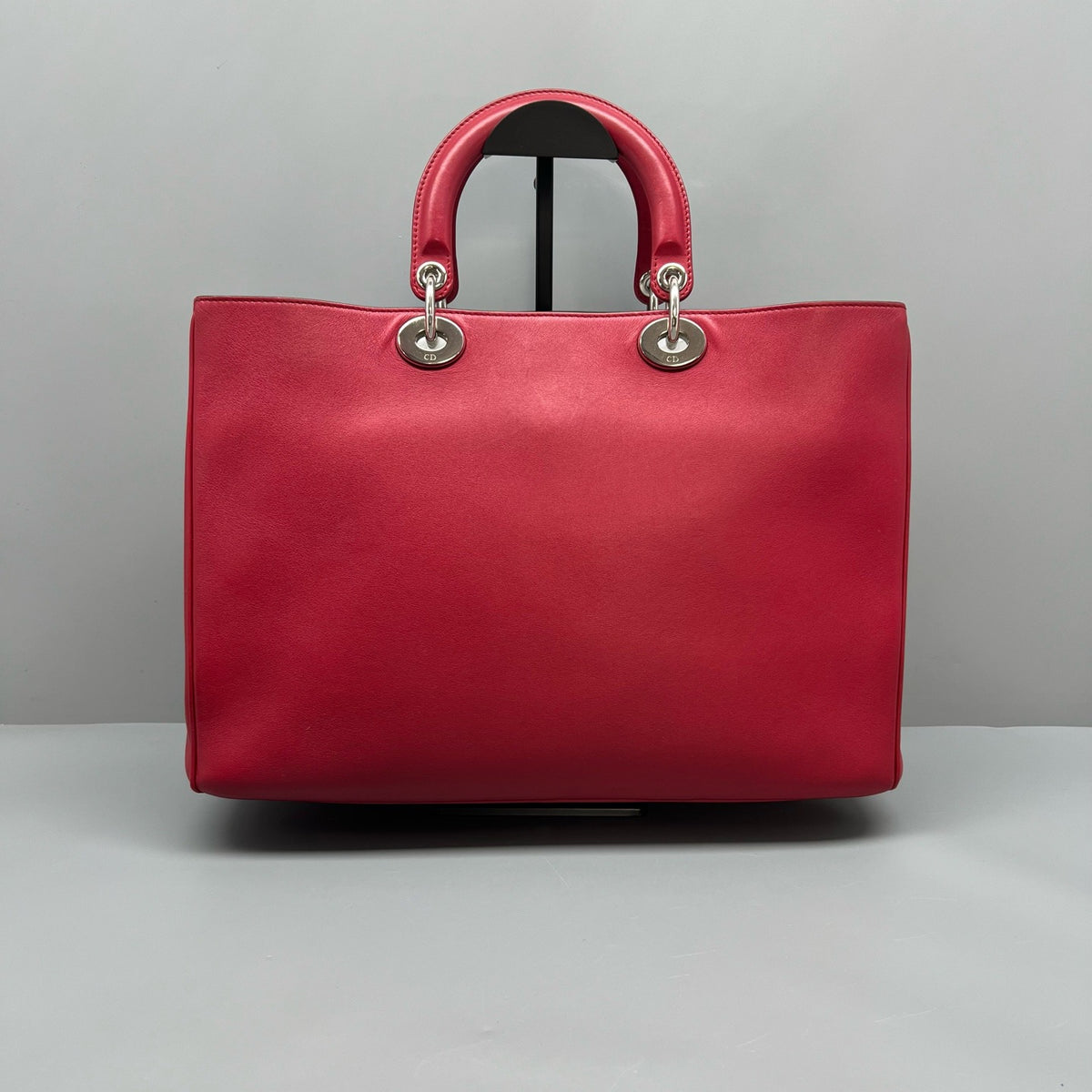 Dior Diorissimo Red Smooth Calfskin Silver Hardware Bag