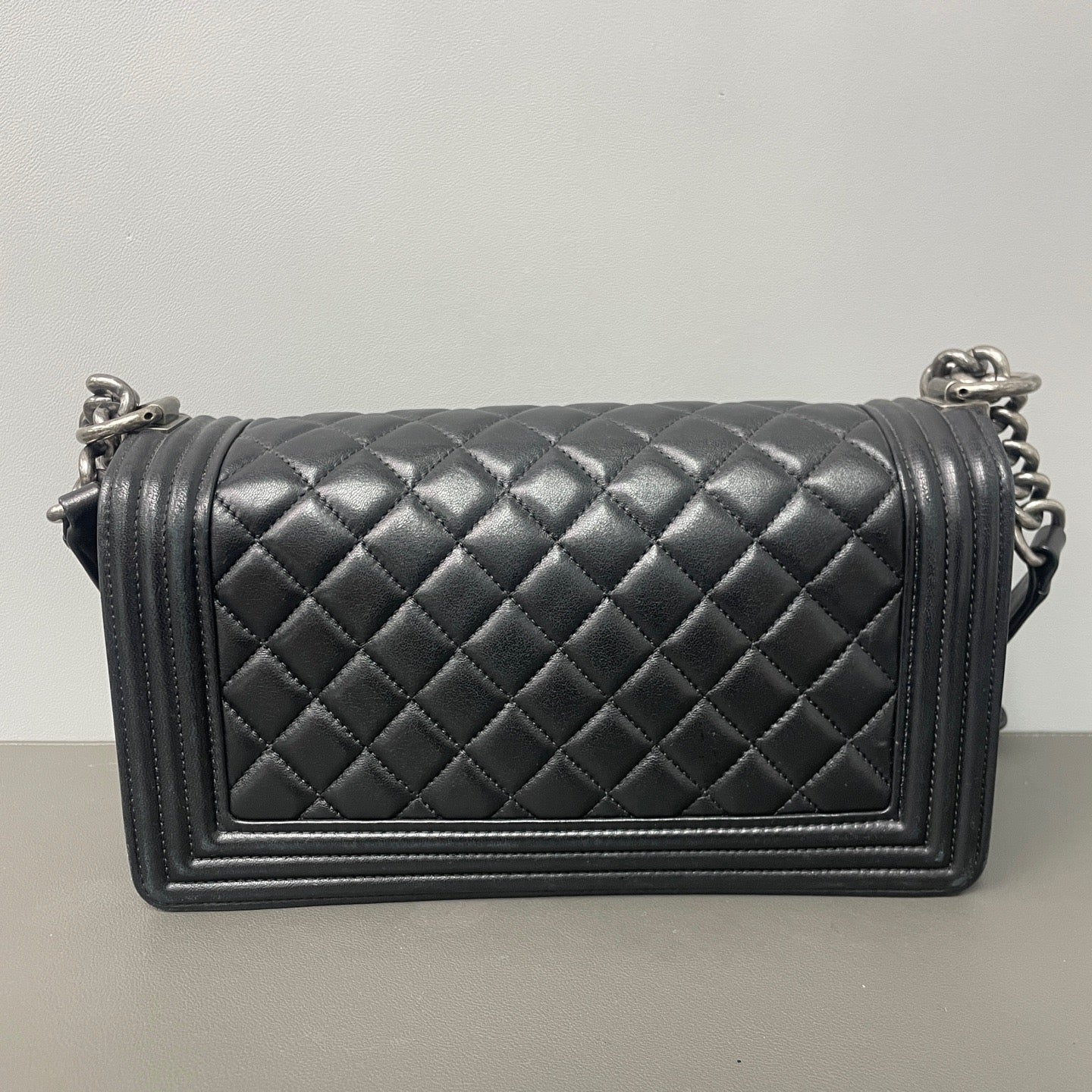 Chanel Medium Boy Black Silver hardware
