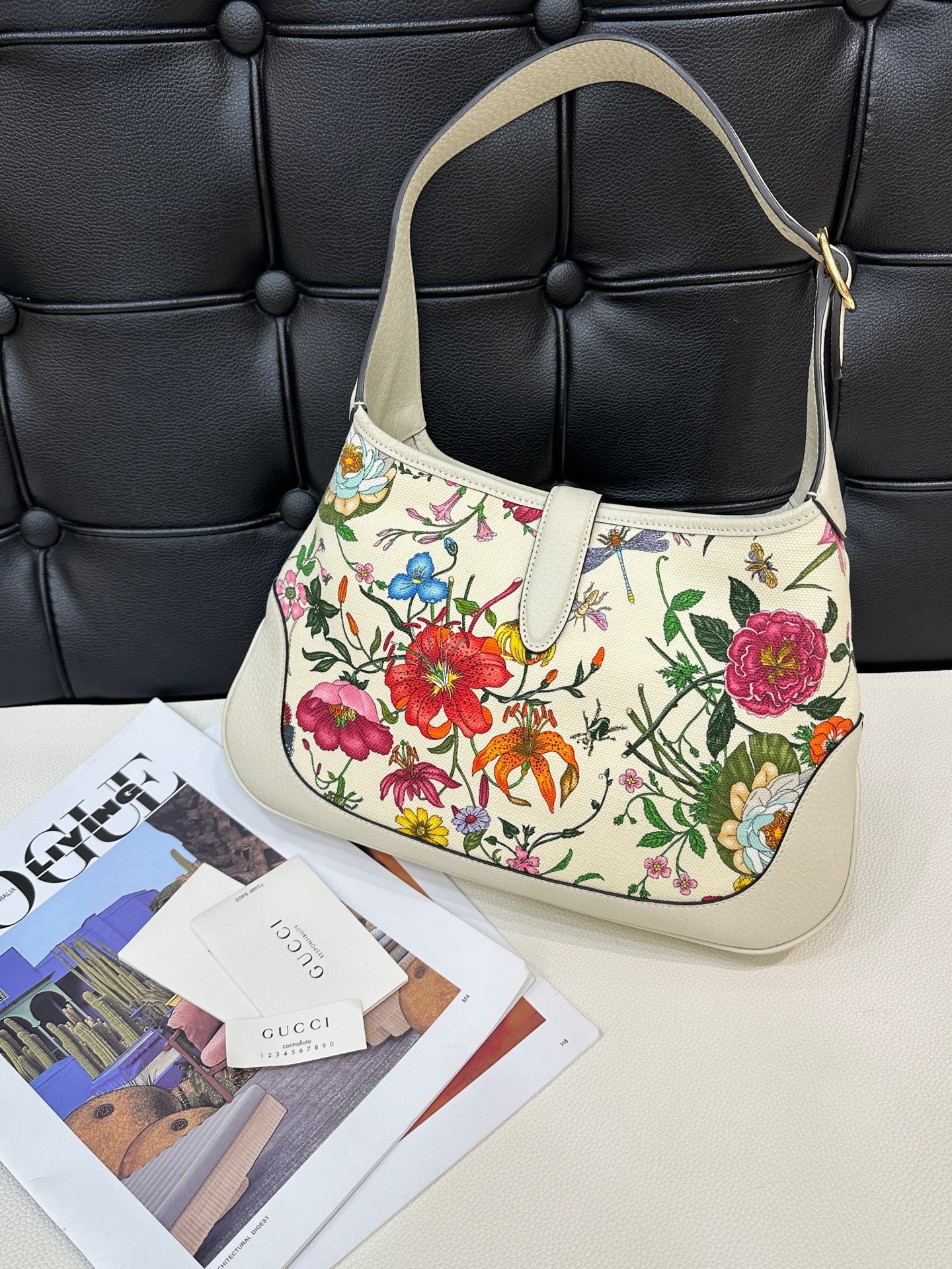 Gucci Jackie 1961 Large Flora Print Canvas