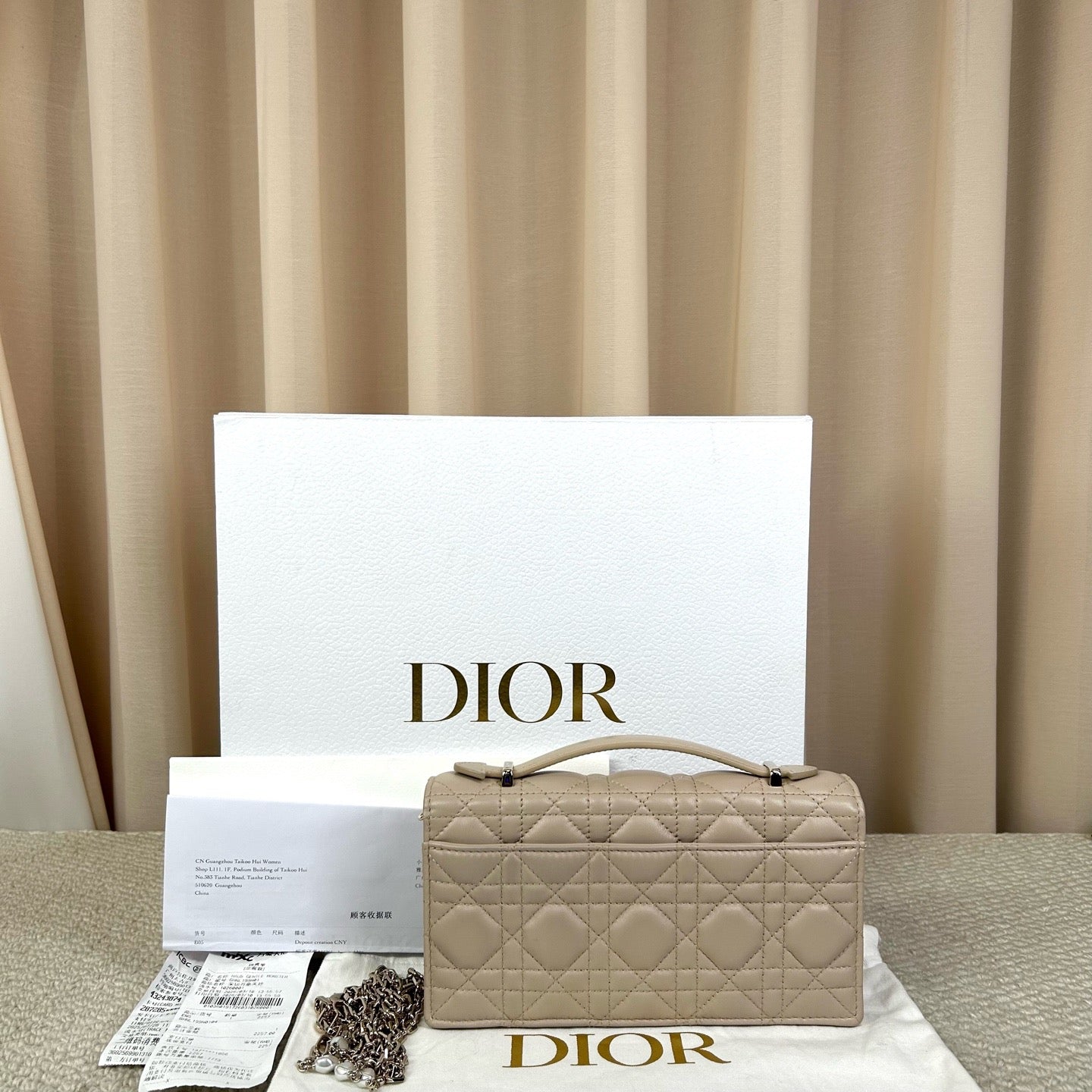 Dior Miss Lady Small Milk Tea Beige Bag