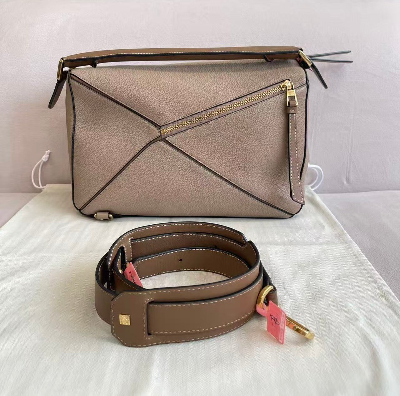 Loewe Light Taupe Grained Calfskin Medium