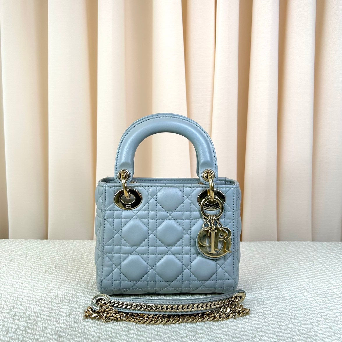 Dior Lady Dior Mini - Dusty Blue