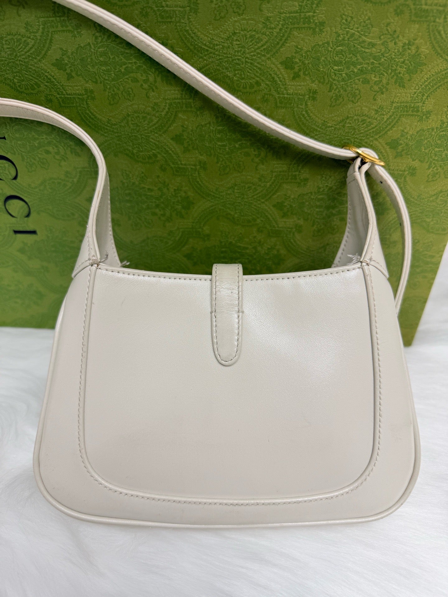 Gucci Jackie 1961 Small White Leather Hobo Bag