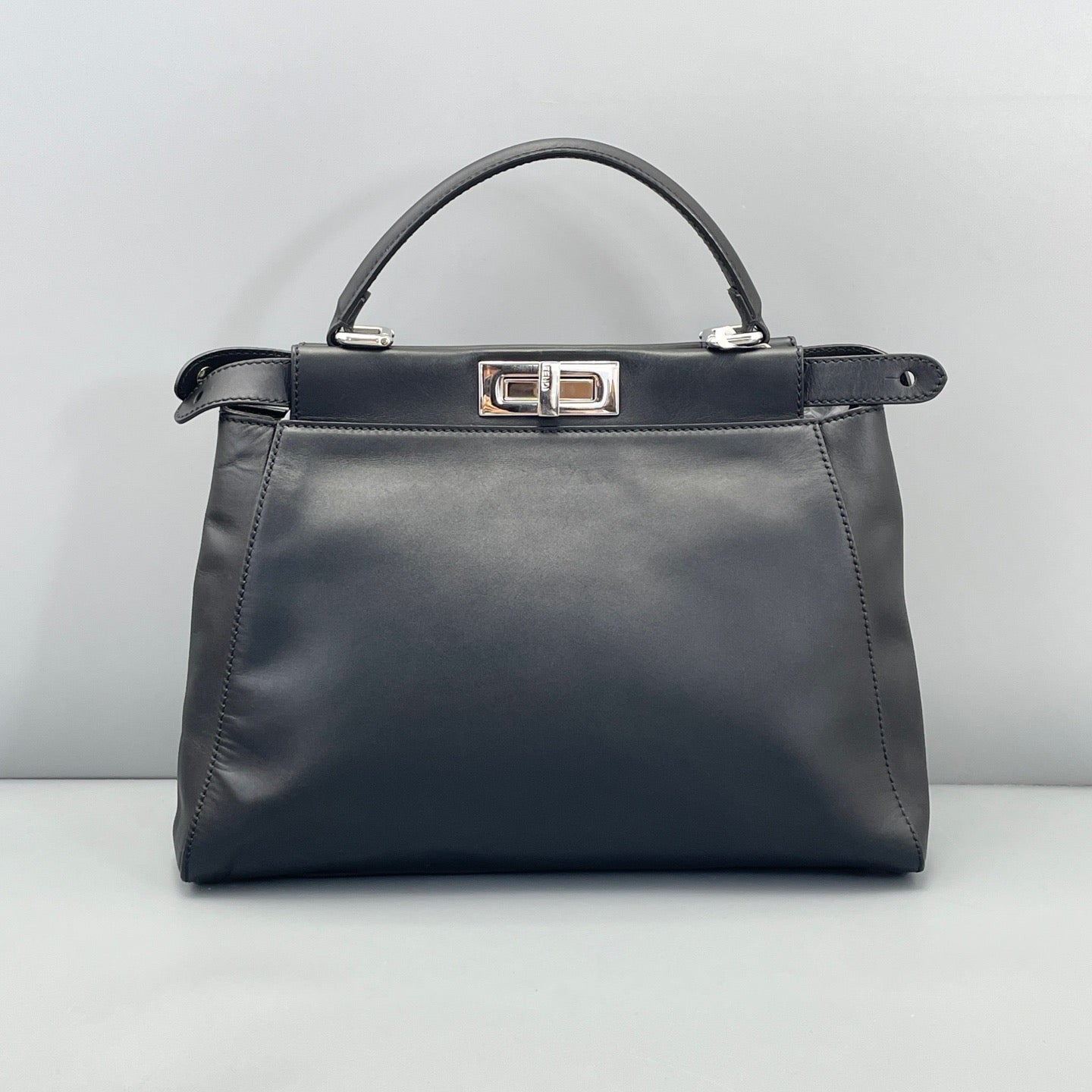 Fendi Black Smooth Leather Medium Peekaboo