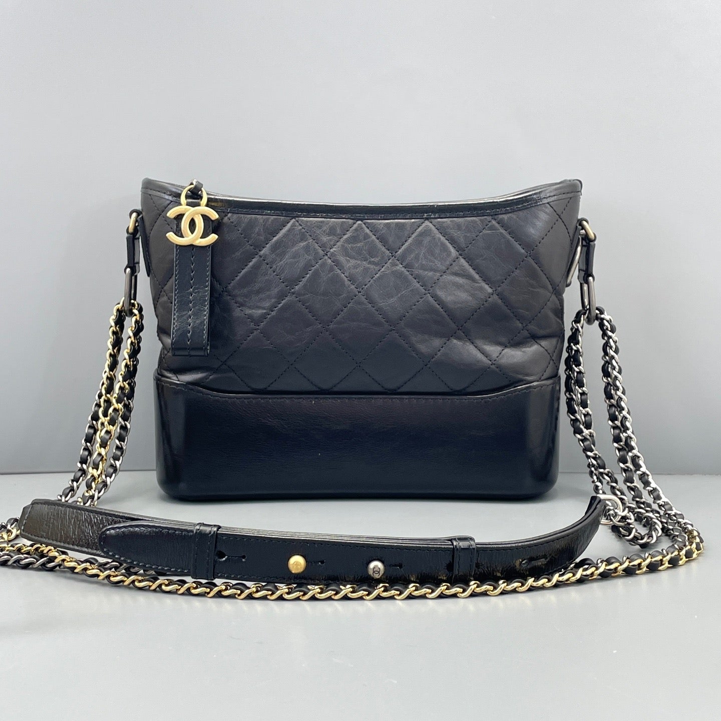 Chanel Black Quilted Leather Gabrielle Medium