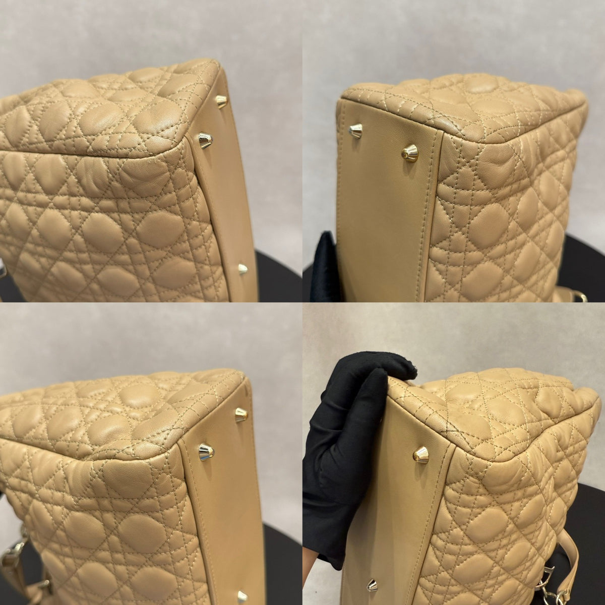 Dior 7 Cannage Lady Dior Tote, Beige