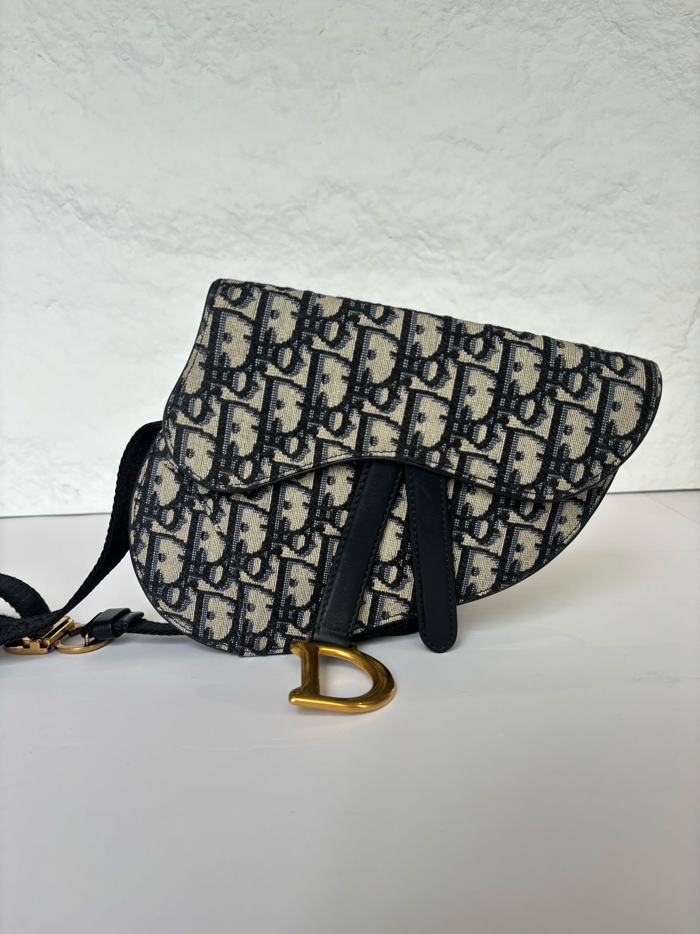 Christian Dior Saddle Bag in Blue Oblique Canvas