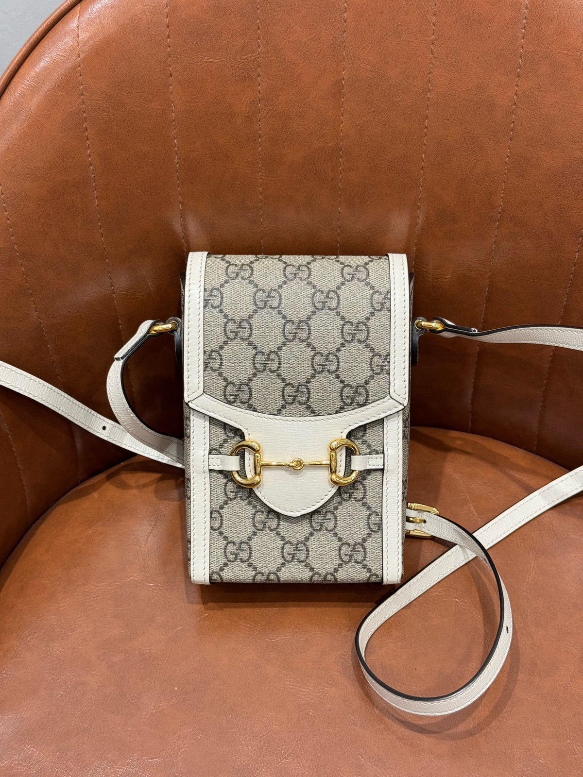 Gucci Horsebit 1955 Mini GG Supreme Phone Crossbody Bag