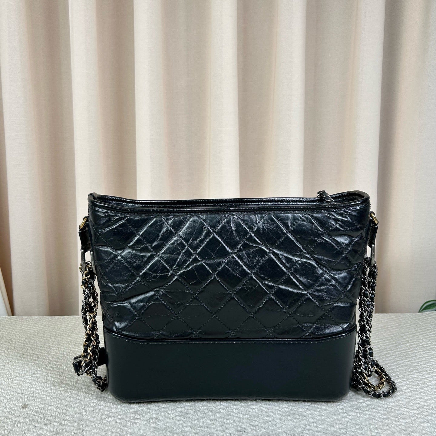 Chanel Black Waxed Calfskin Gabrielle Bag