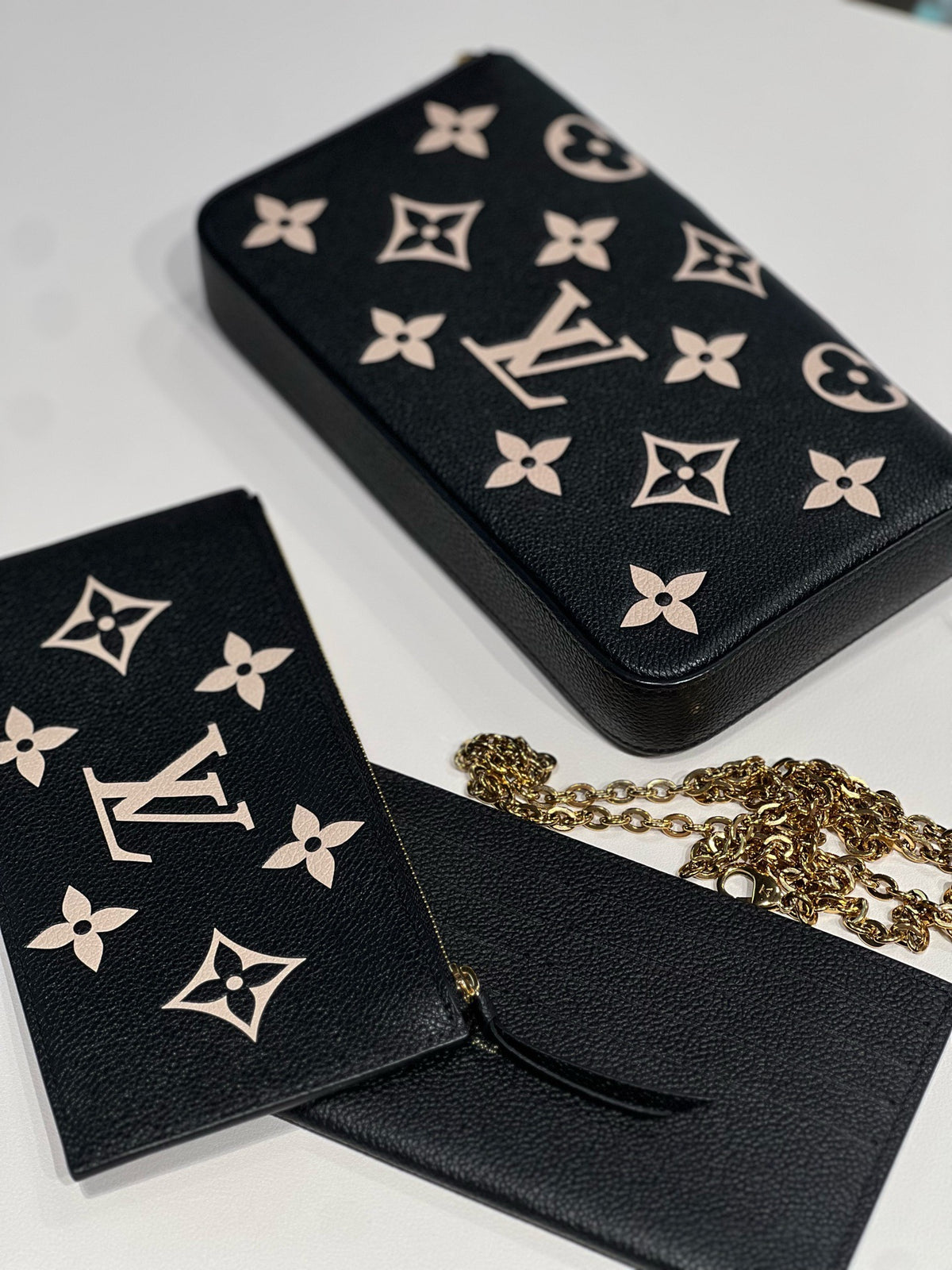 Louis Vuitton Pochette Felicie Black Beige Giant