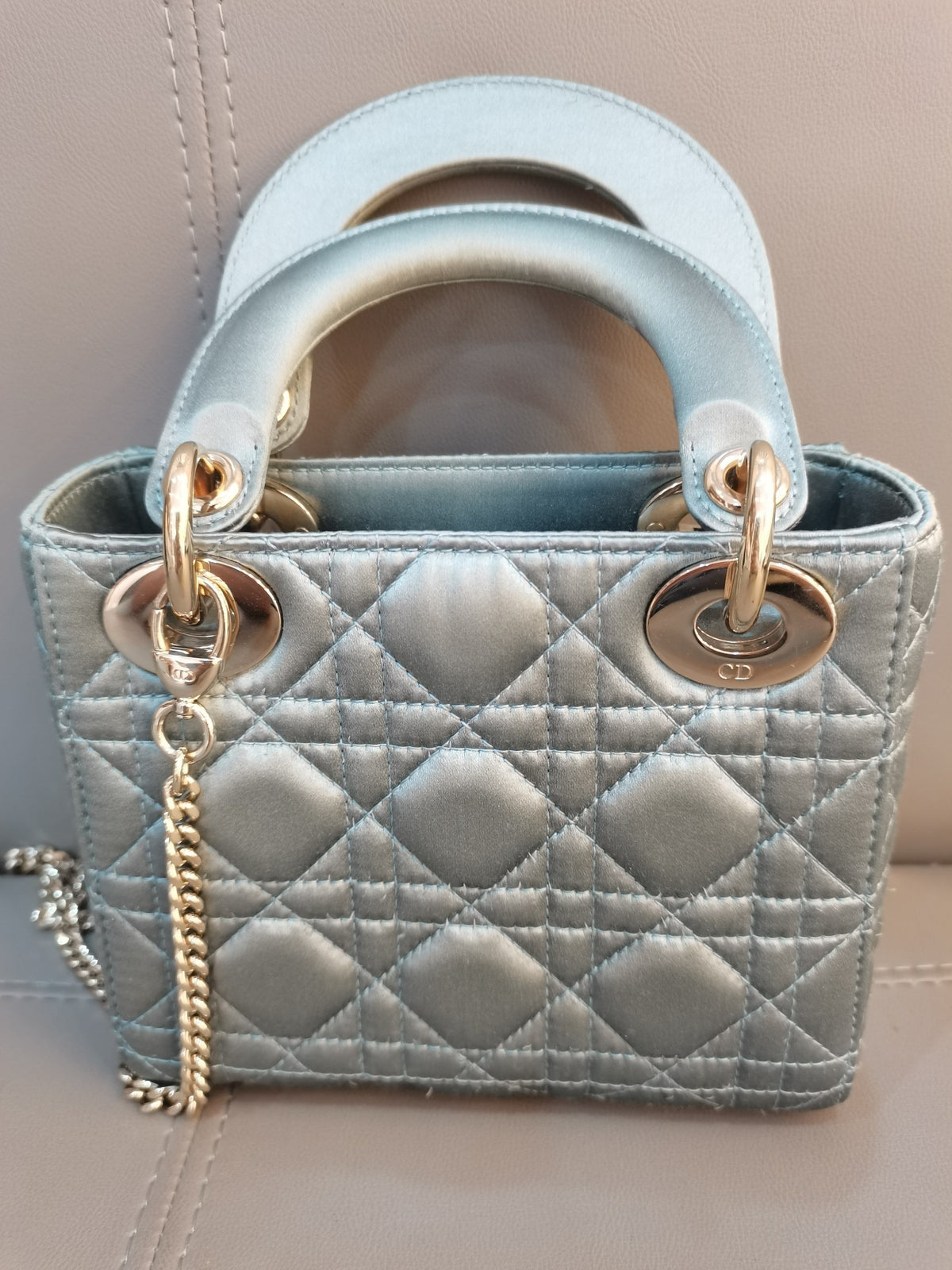 Dior Mini Lady Dior Blue Satin