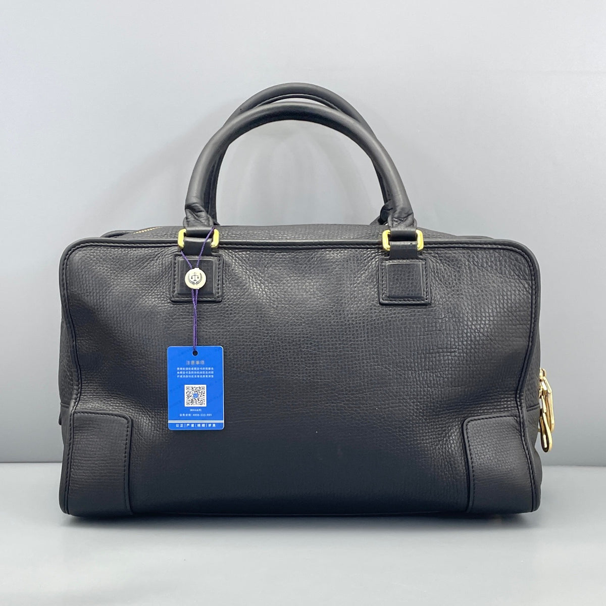 Loewe Black Grained Leather Amazona