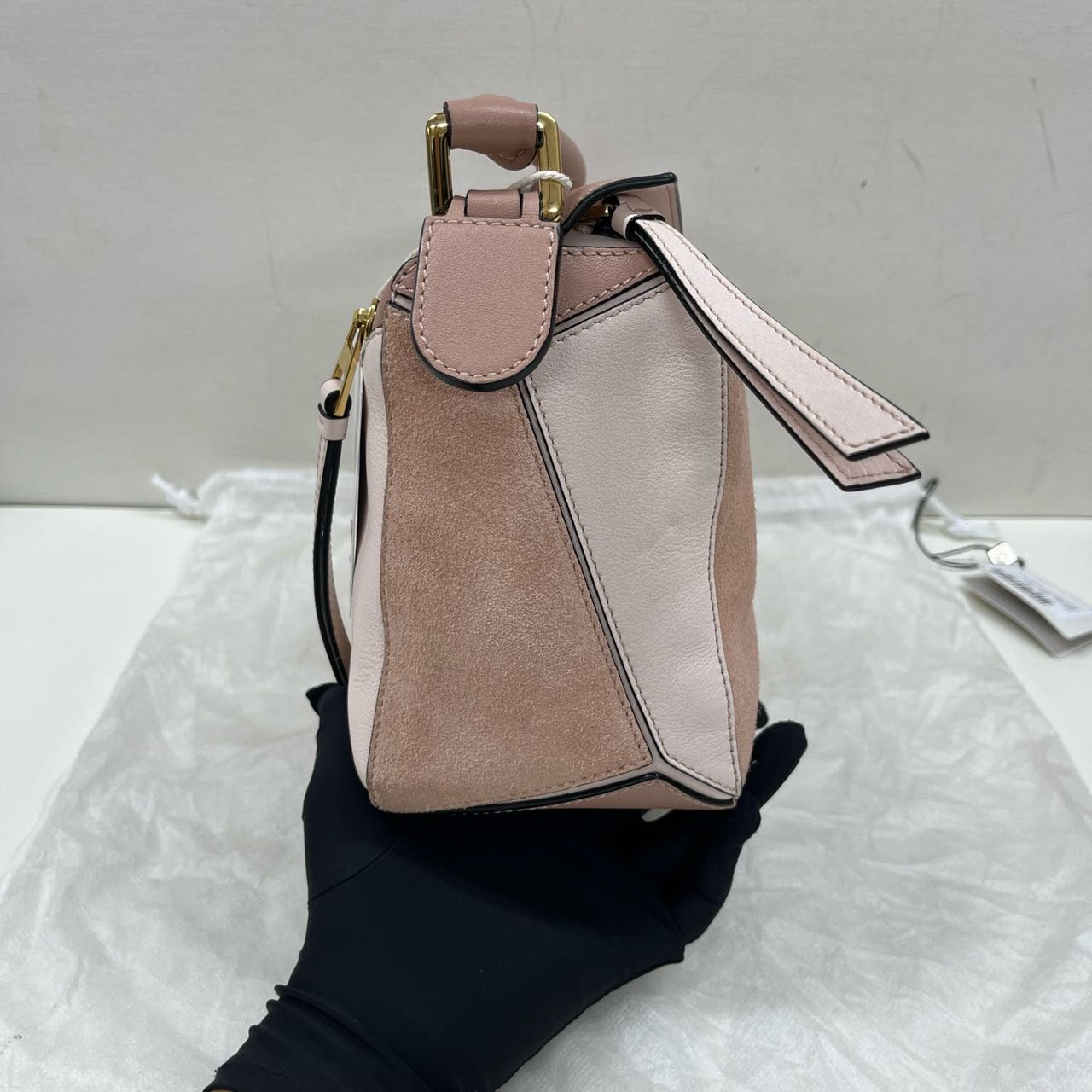 Loewe Pink Calfskin & Suede Puzzle Small
