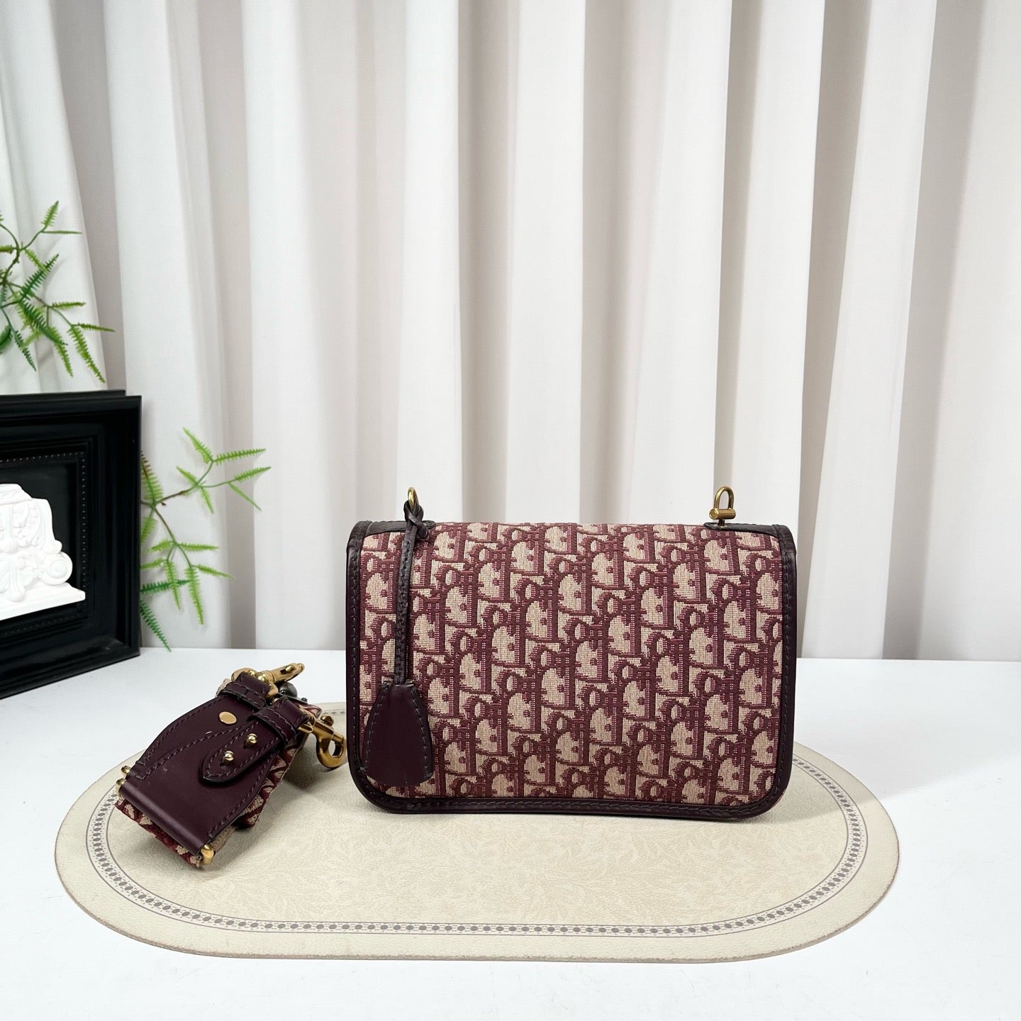 Dior Addict Small Burgundy Oblique Messenger Bag