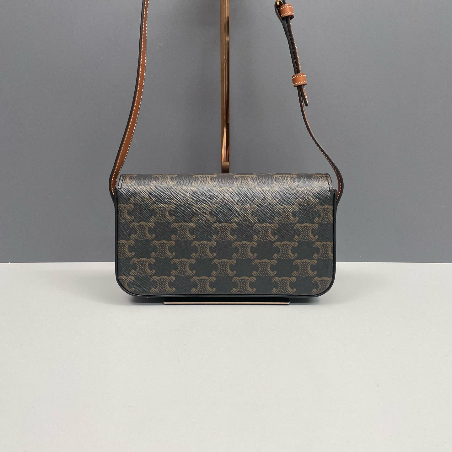 Celine Triomphe Shoulder Bag Triomphe Canvas Gold Hardware