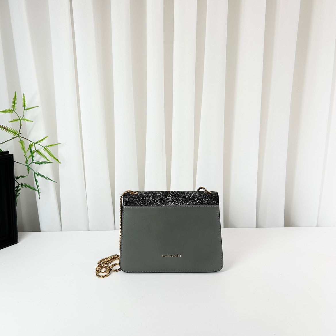 Bvlgari Serpenti Viper Stingray & Calfskin Chain Bag