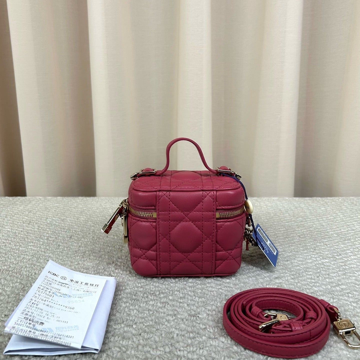 Dior Lady Dior Vanity Micro Pink Cannage Leather
