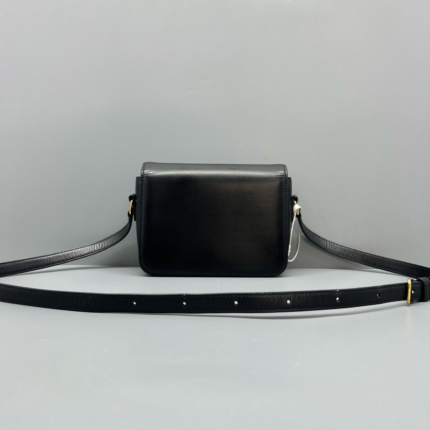 Celine Black Shiny Calfskin Triomphe Small