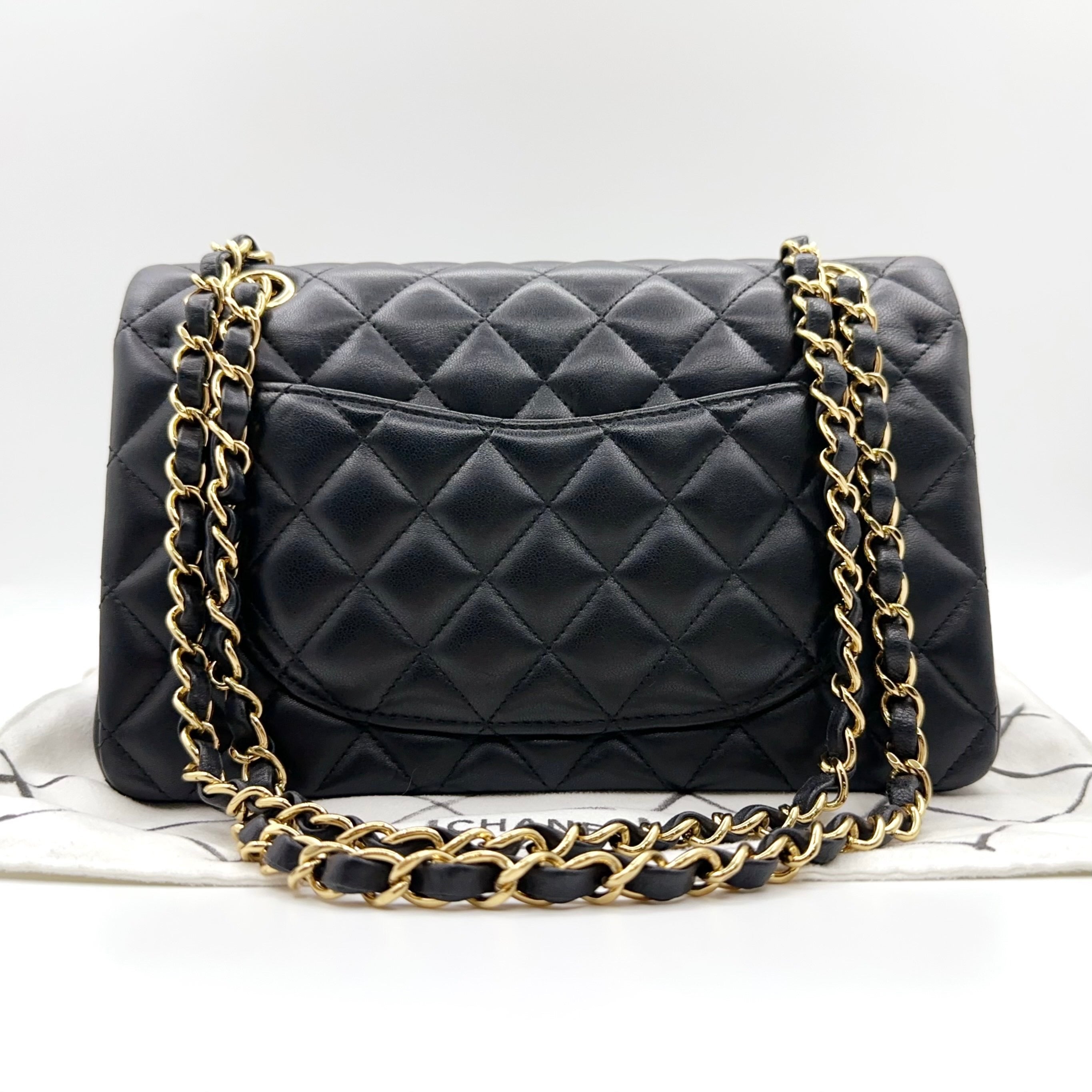 Chanel Small Black & Gold Sheepskin Bag (Serial 31)