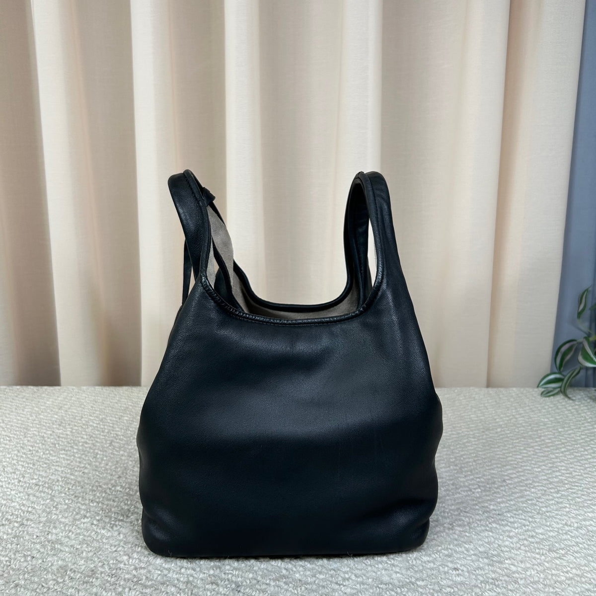 LOEWE Calle Black Lambskin Hobo Bag 31cm