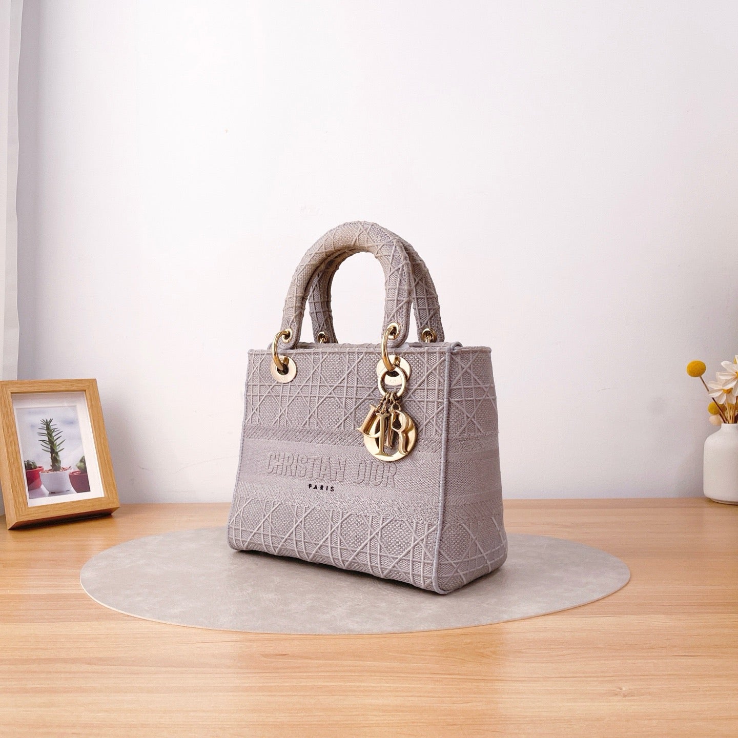 Lady Dior D-Lite embroidered-canvas