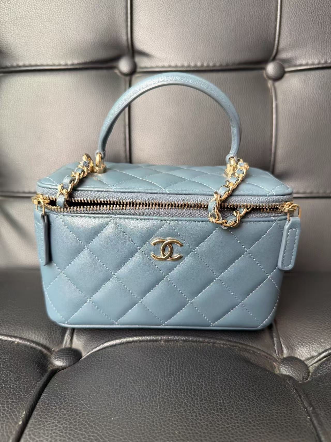 Chanel Vanity Case Light Blue