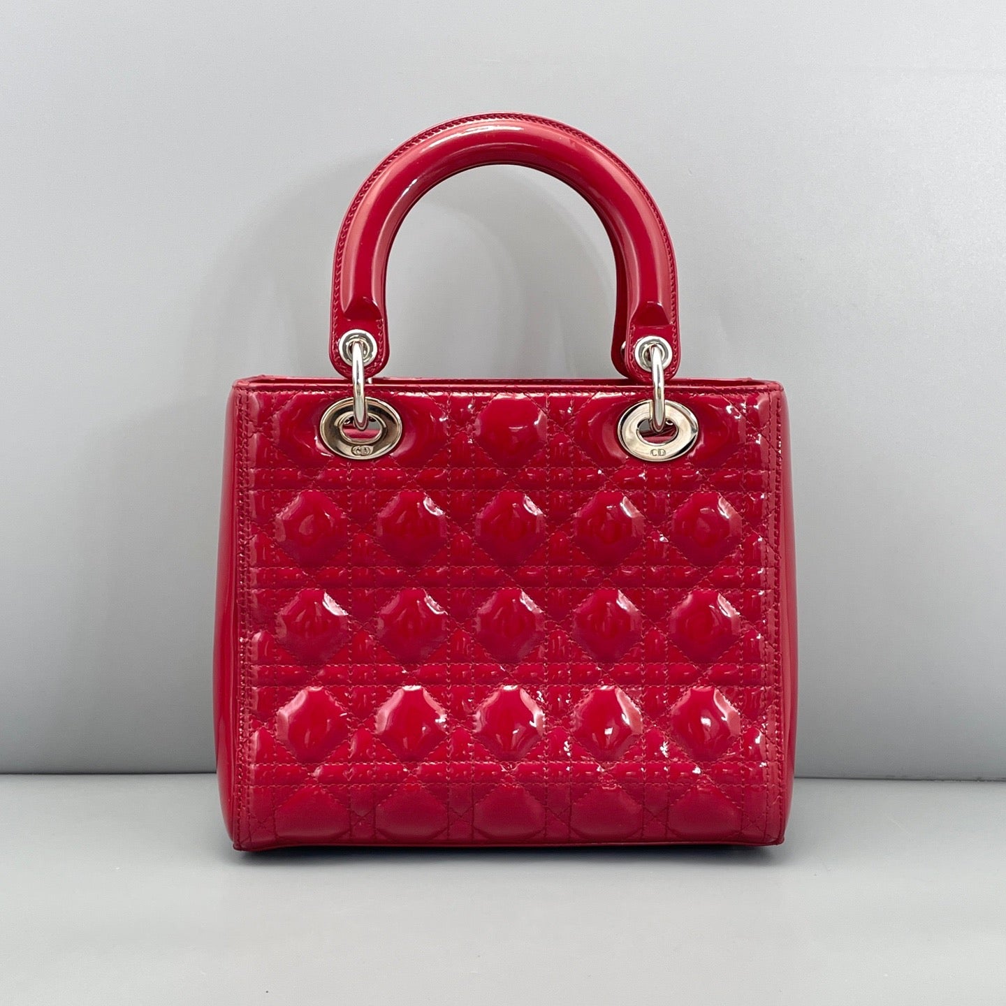 Dior Red Patent Cannage Medium Lady Dior