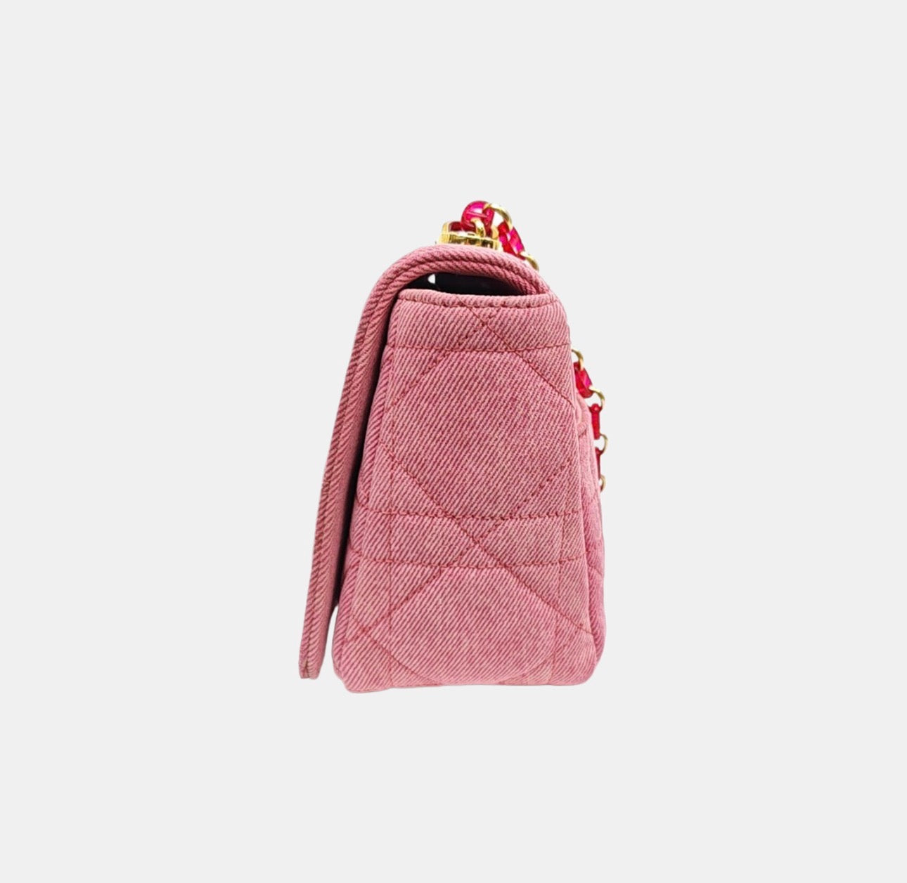 Dior Caro Medium Pink Denim Cannage Shoulder Bag