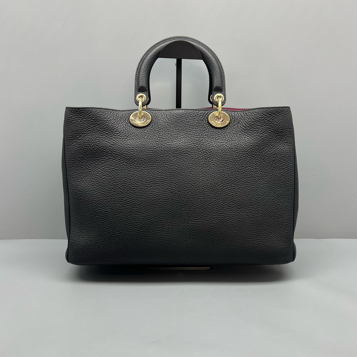 Dior Diorissimo Black Grained Leather Gold Hardware Bag